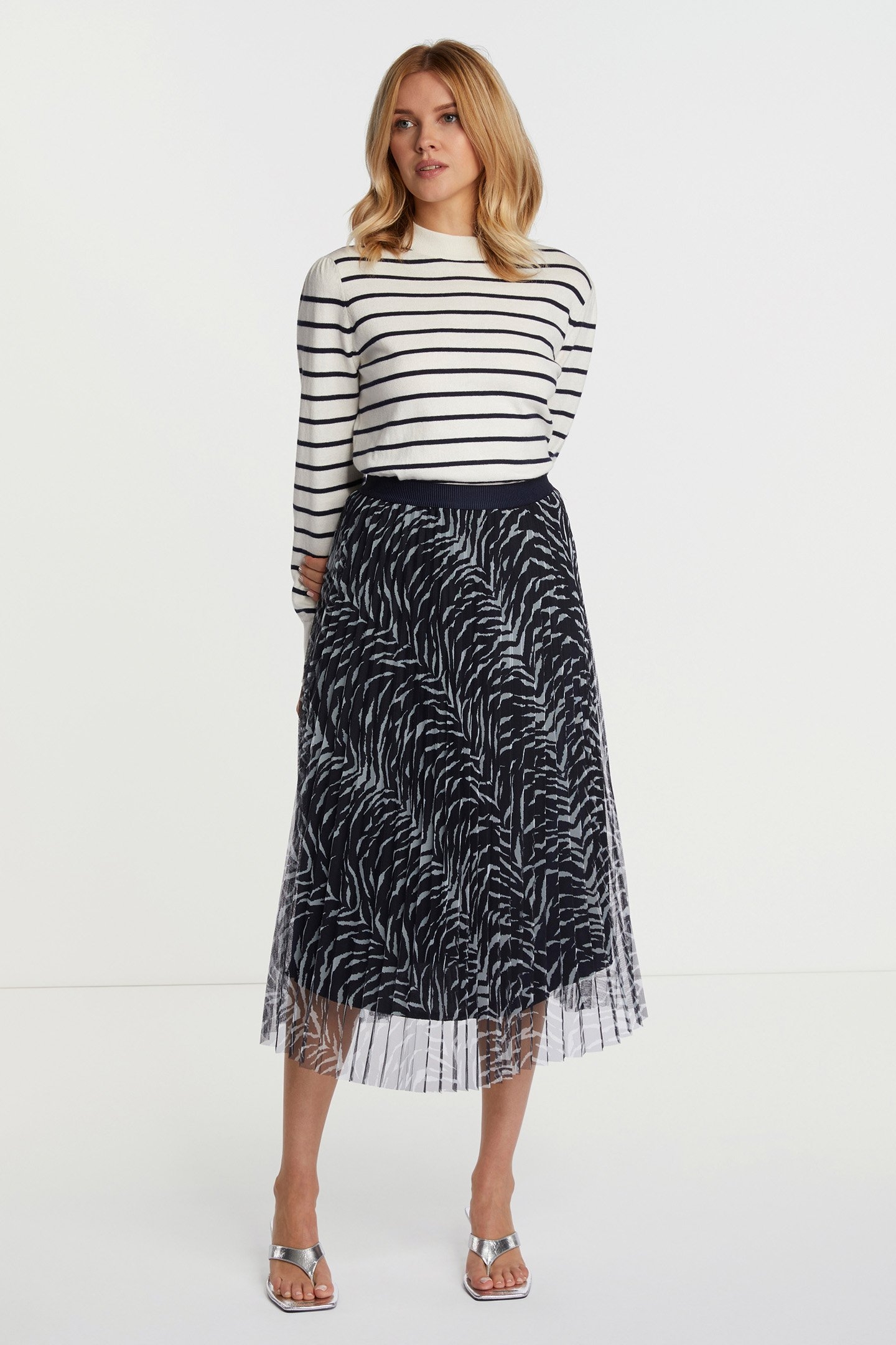 PRINTED TULLE SKIRT MIDNIGHT BLUE 1