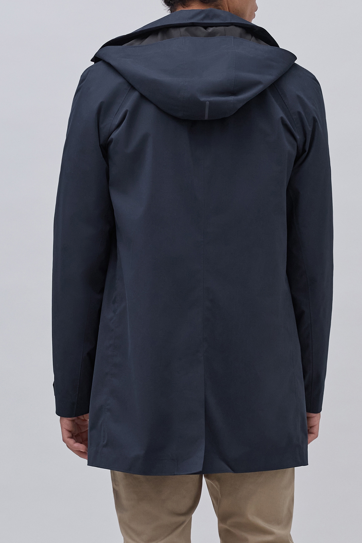 NAVY TRENCH COAT WITH DETACHABLE HOOD 2