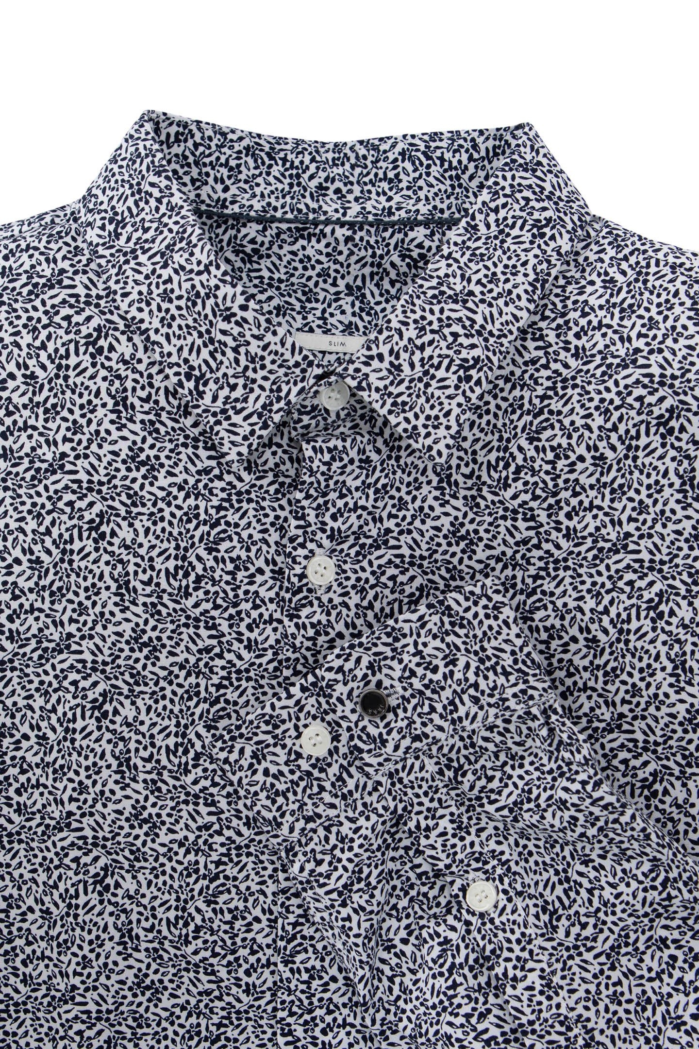 OFF-WHITE SLIM SHIRT IN NAVY VEGETABLE PRINT 6