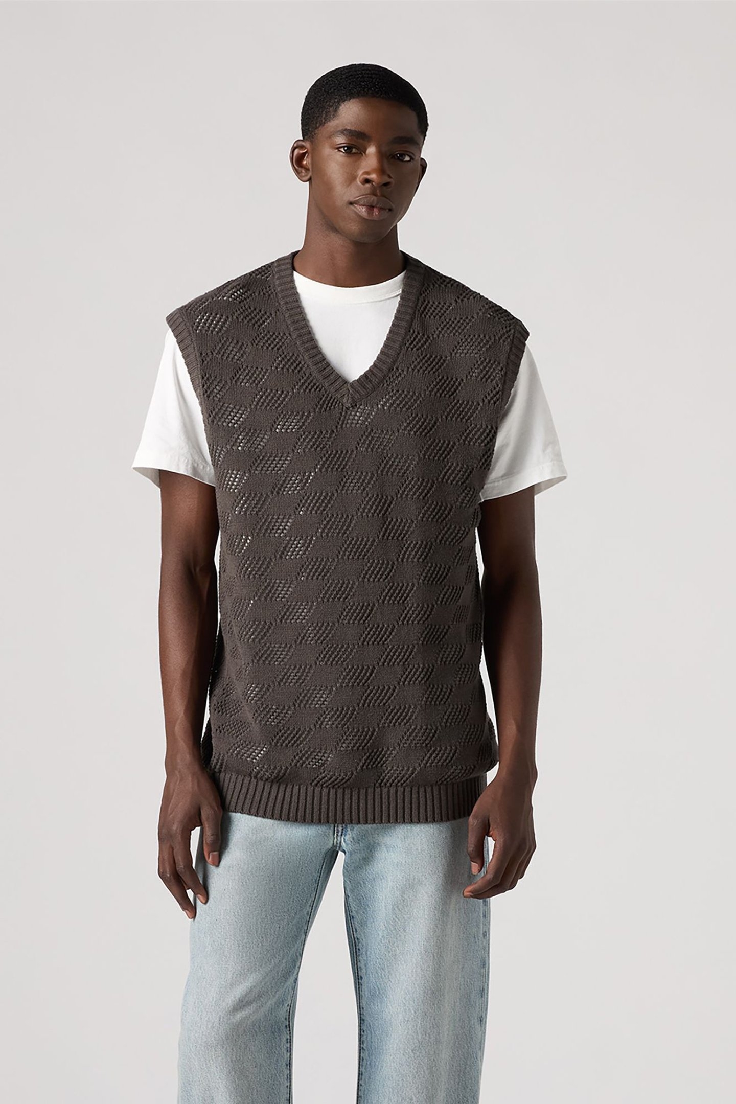 SKYLINE SWEATER VEST CHECKERS DARK PHANTOM 1