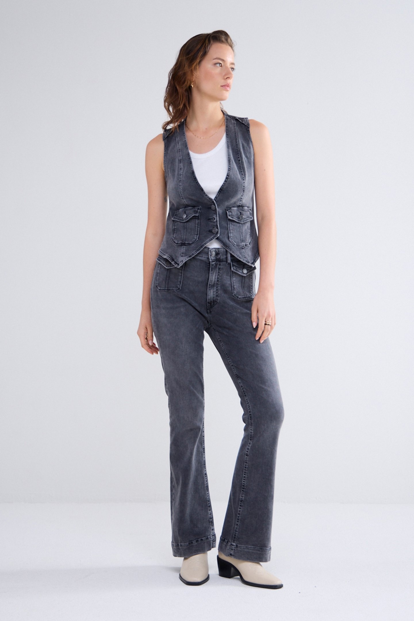 DENIM GILET COTTON BLACK DENIM BLACKS 5