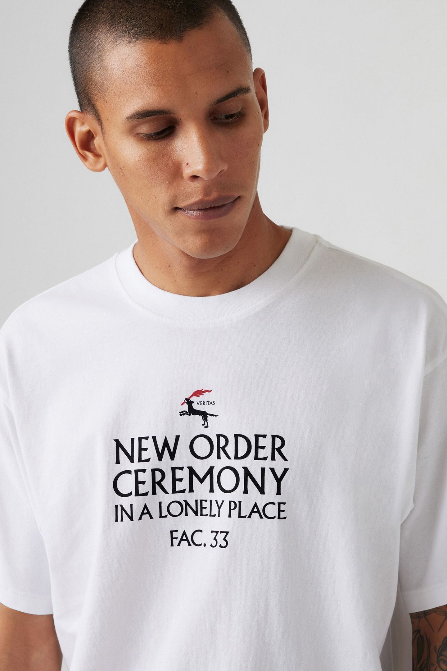 BAND TEE NEW ORDER CEREMONY WHITE GRAPH 5