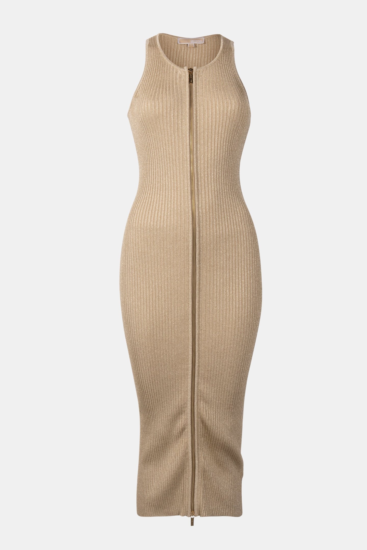 METALLIC ZIP TANK DRESS IN GOLD 3