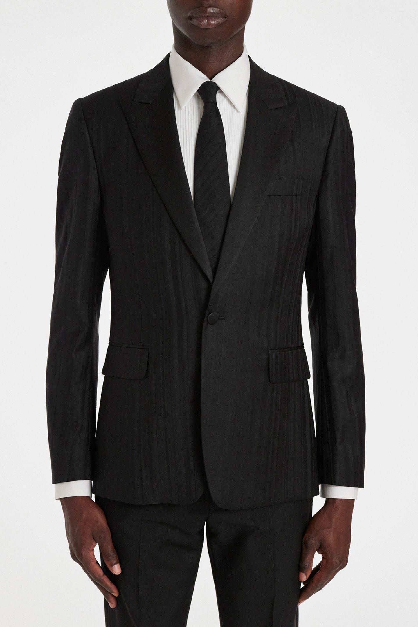 MENS EVENING 1 BUTTON JACKET BLACK 1