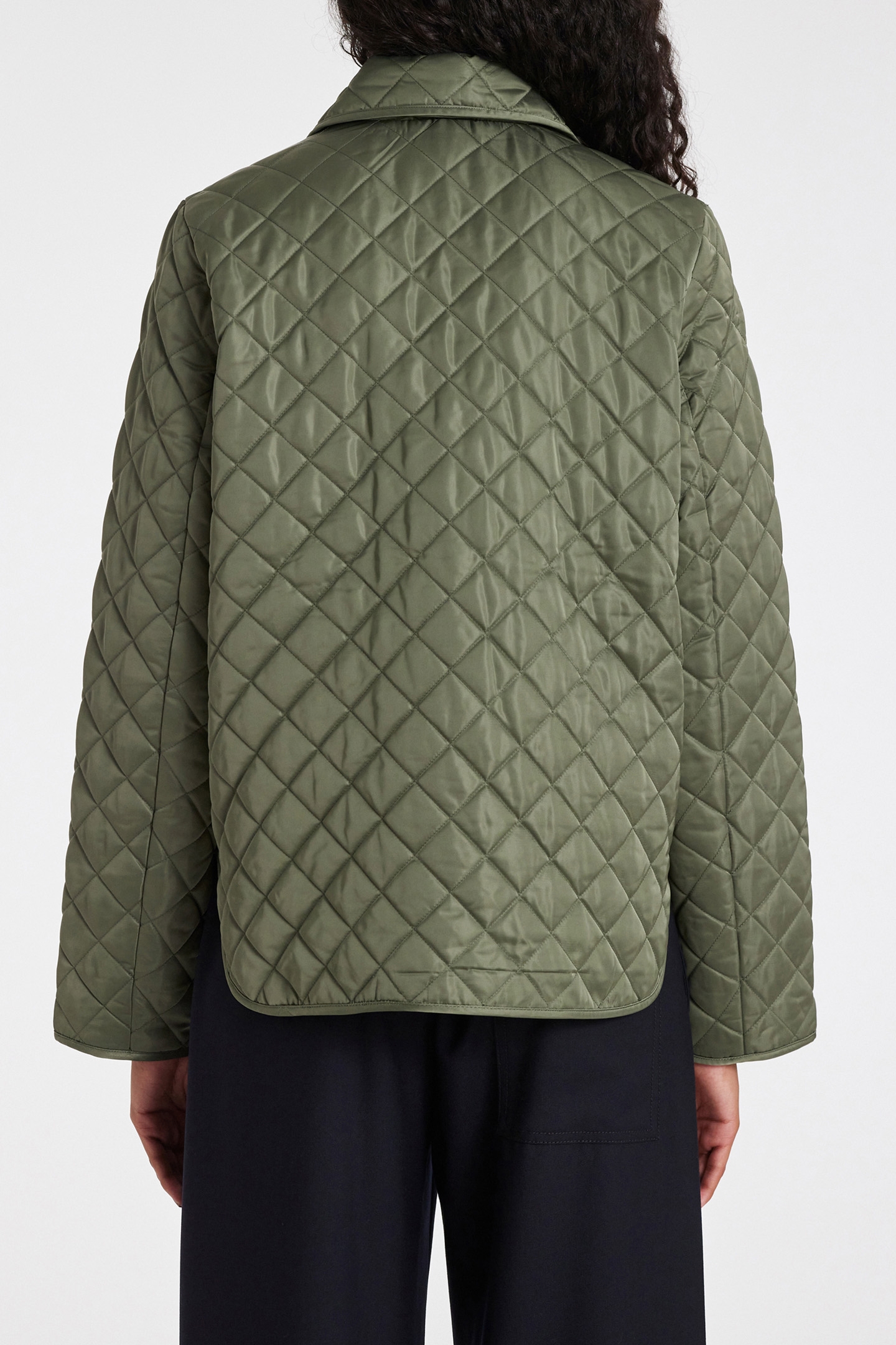 WOMENS QUILTED JACKET MILITARY GREEN 2