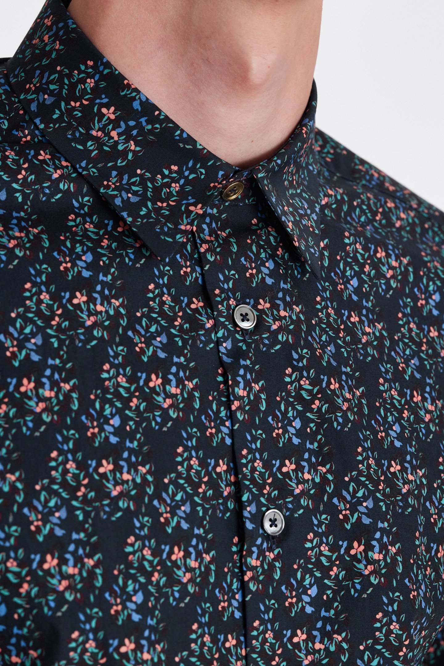 S/C SLIM FIT SHIRT NAVY 4