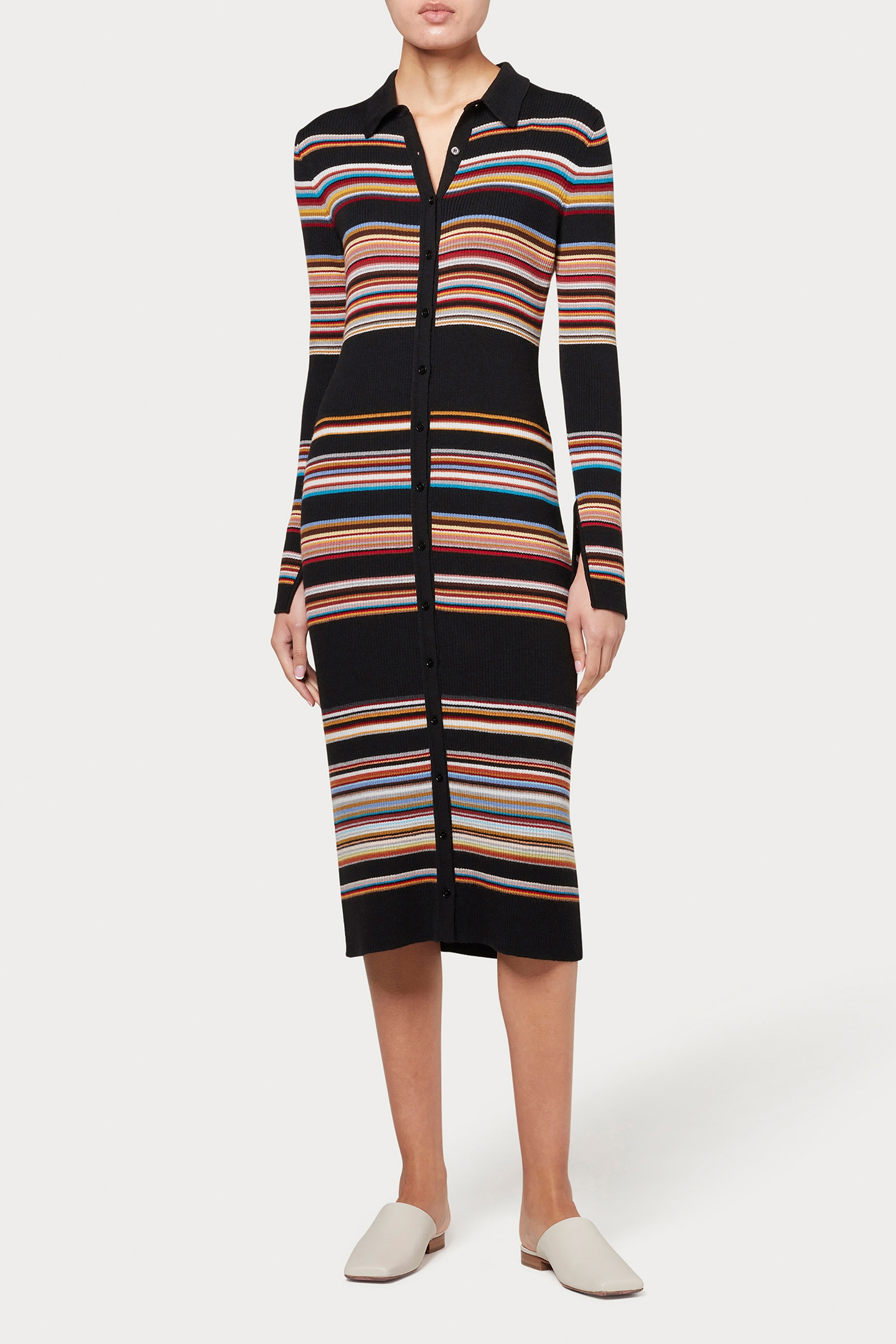 WOMENS KNITTED LONGLINE CARDIGAN BLACK 1