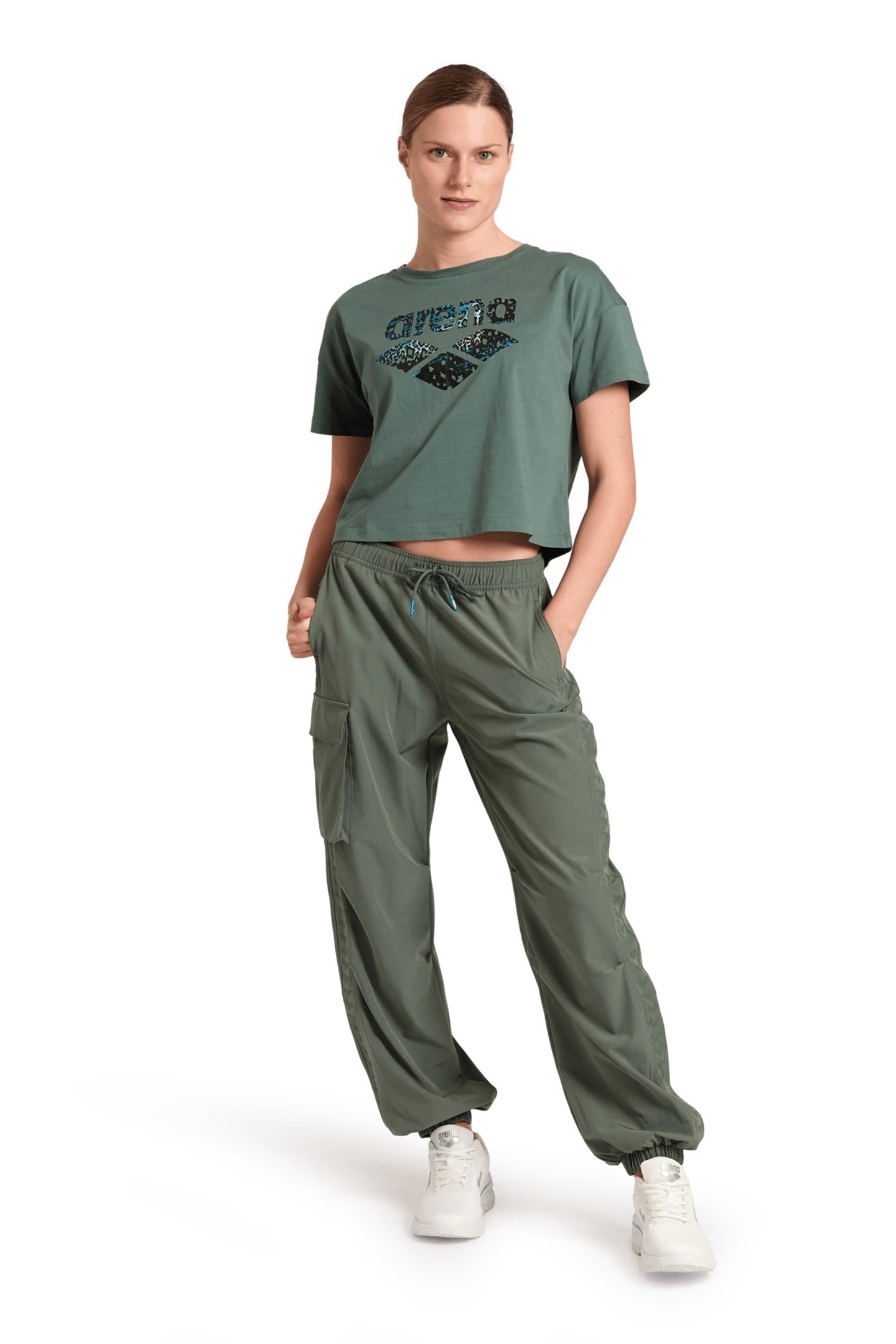 WOMEN'S ARENA CROP TEE PRINTED SAGE 3