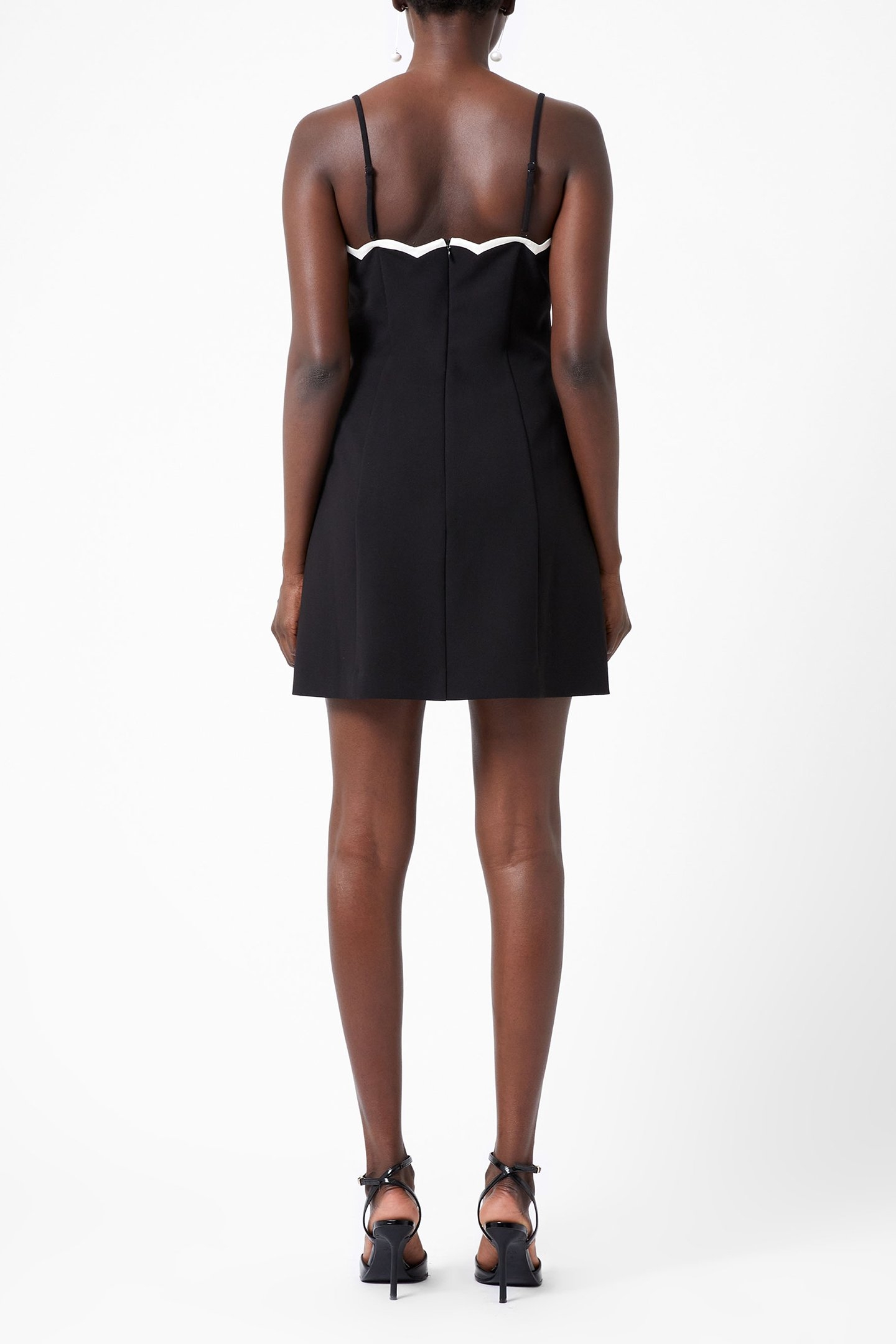 AZRA CONTRAST MINI DRESS BLACK/PORCELAIN CRM 2