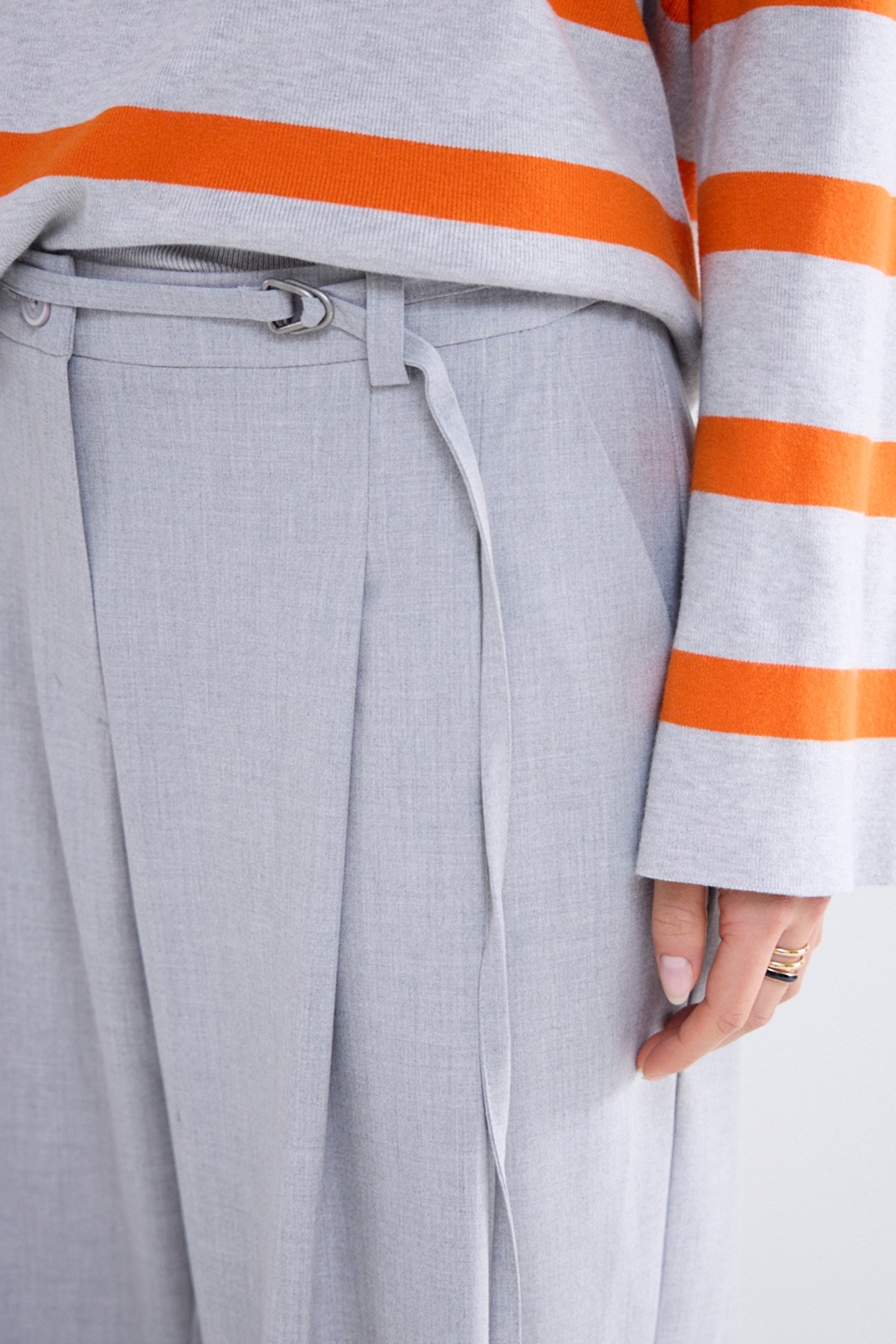 TROUSERS WIDE LEG VISCOSE BLEND STRETCH GREYS 4