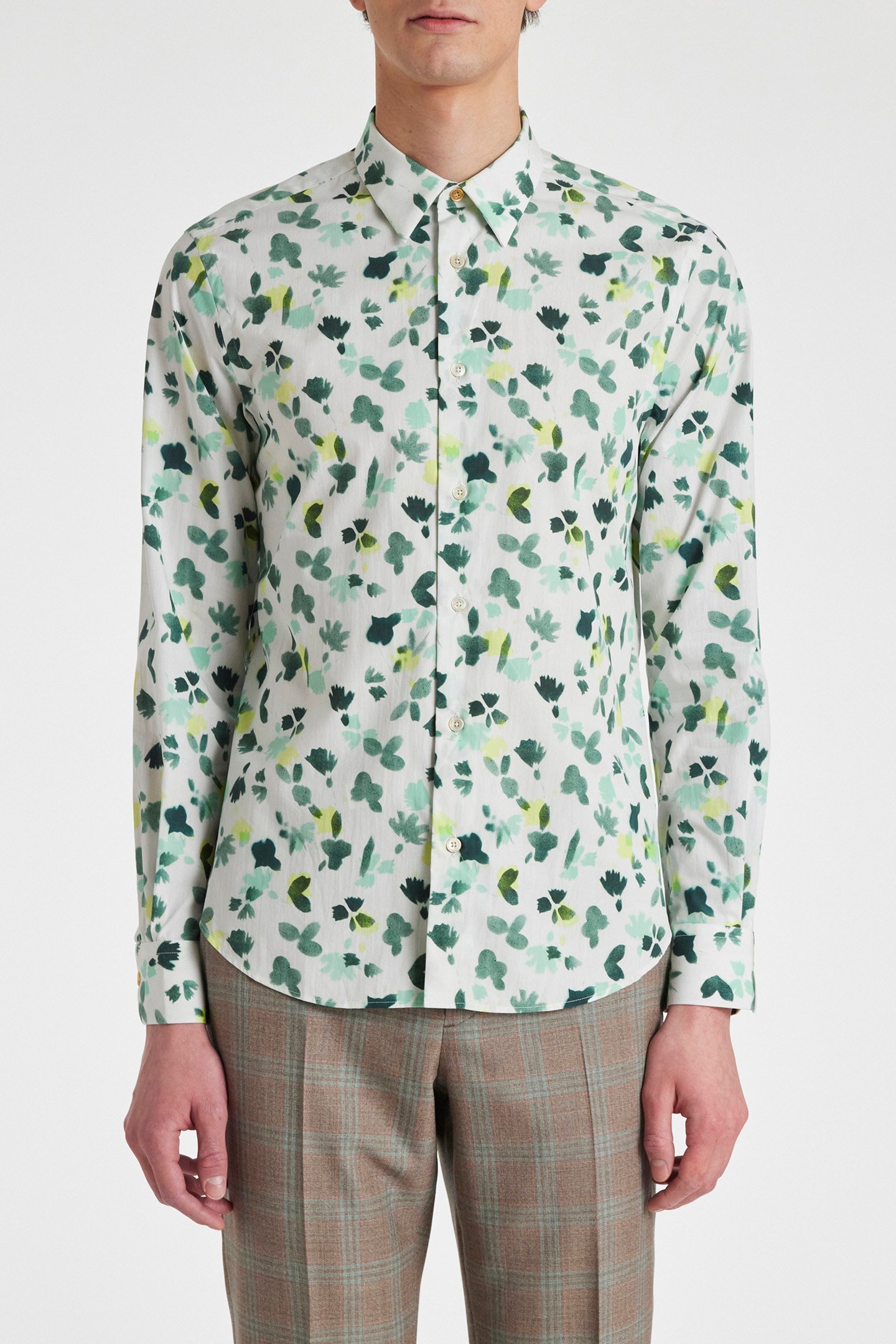 MENS S/C SLIM FIT SHIRT LIME GREEN 1