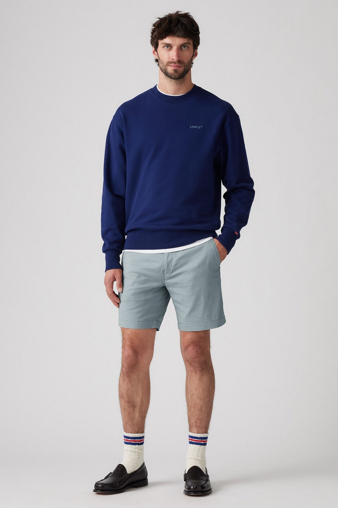 XX CHINO SHORTS II STEAM BLUE COTTON LINEN 5