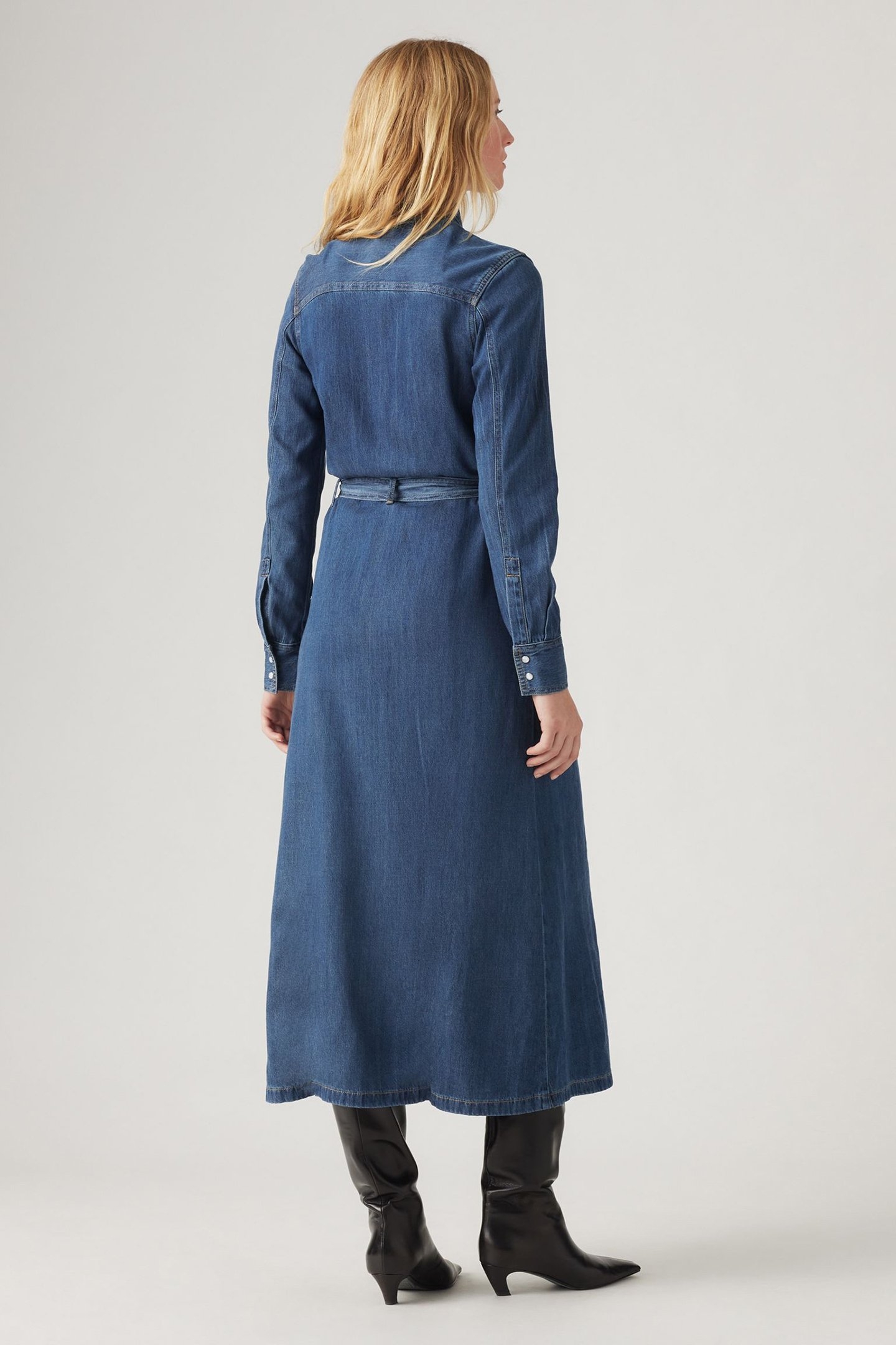 QUINNEY DENIM DRESS GOLD DUST WEST 2