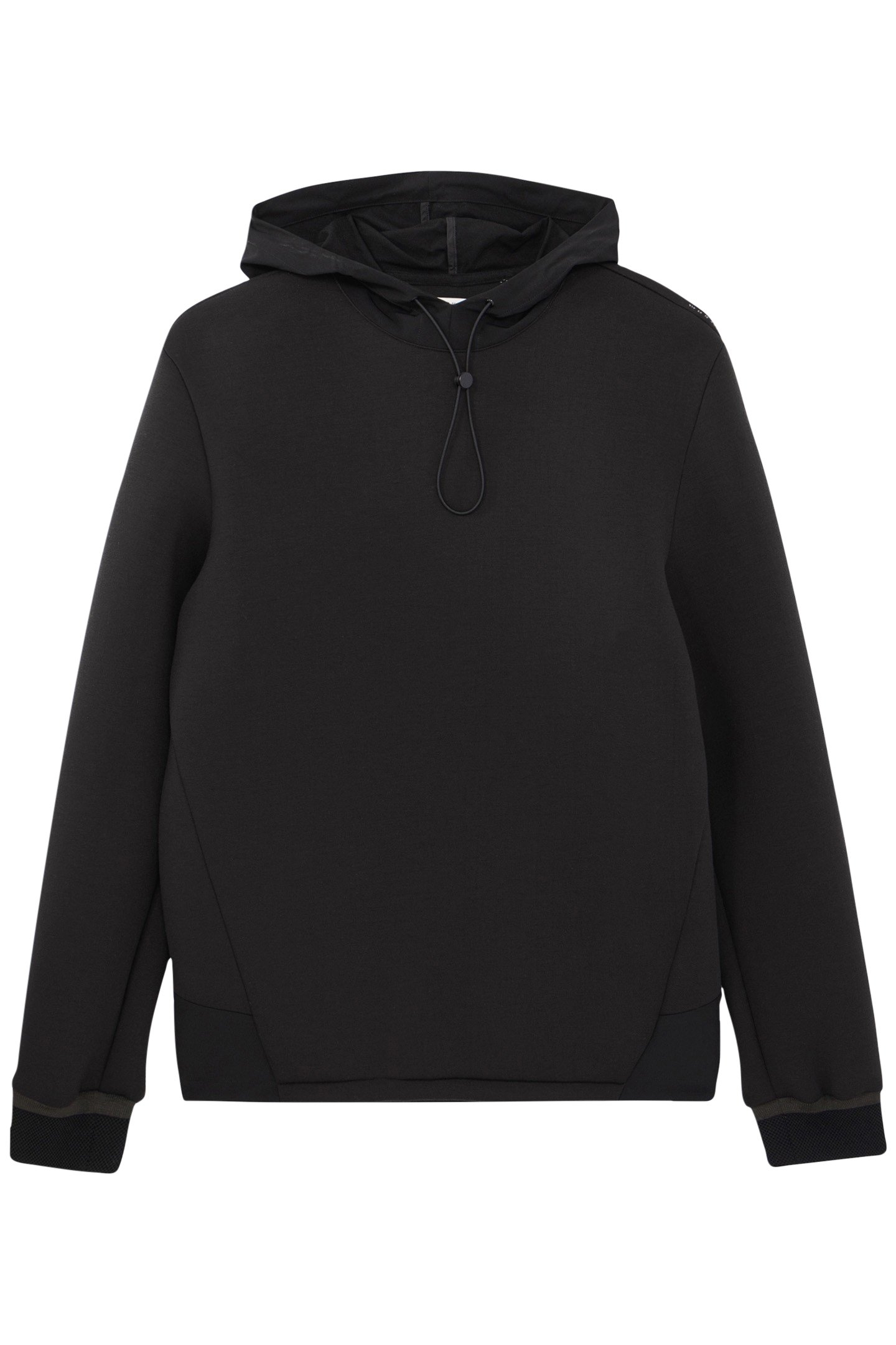 BLACK NEOPRENE HOODED SWEATSHIRT EASY CARE HOMME 4
