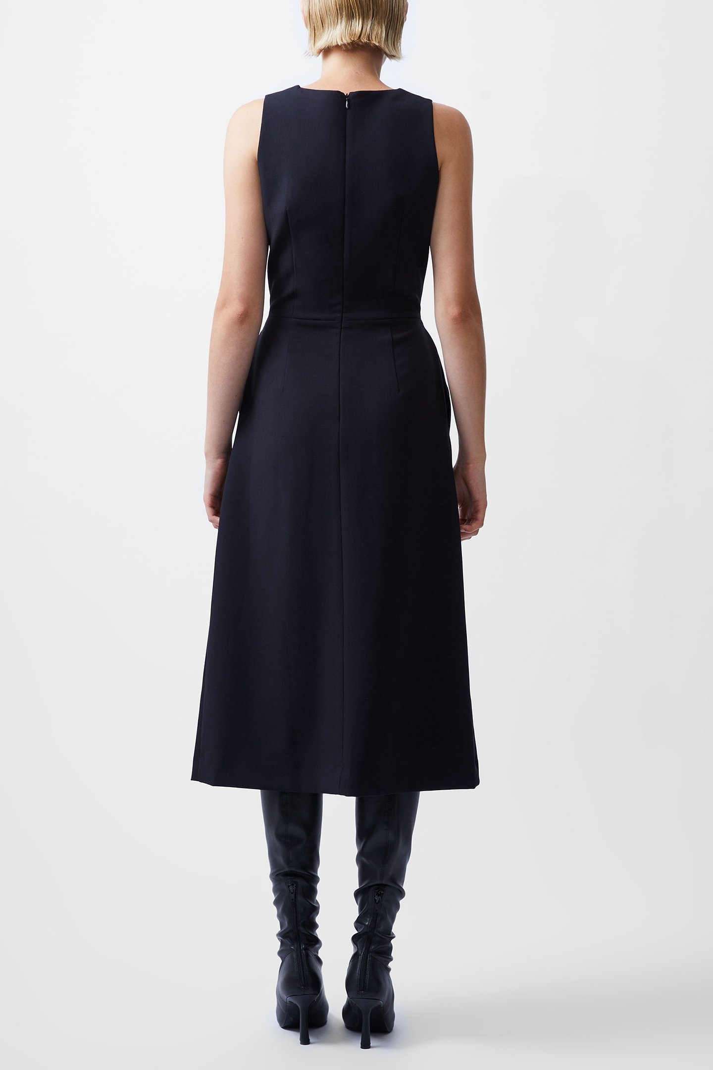 GEMMA TWILL WAISTCOAT DRESS BLACKOUT 2