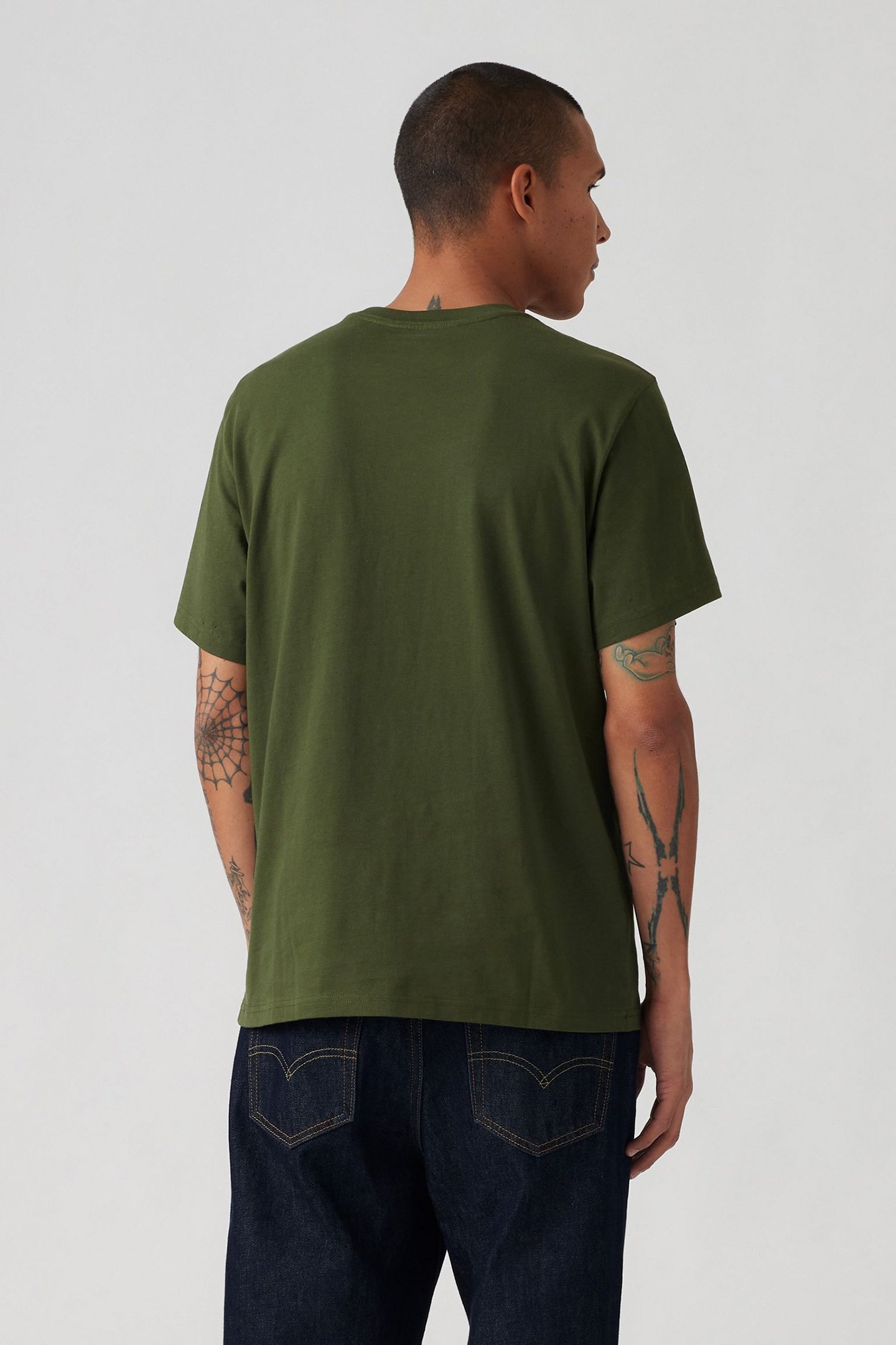 SS RELAXED FIT TEE SERIF LOGO KOMBU GREEN 2