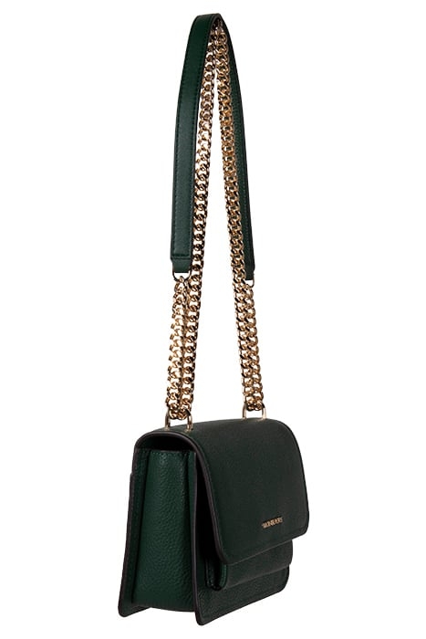 SMALL CROSSBODY BAG WITH CHAIN STRAP IN DARK GREEN 3