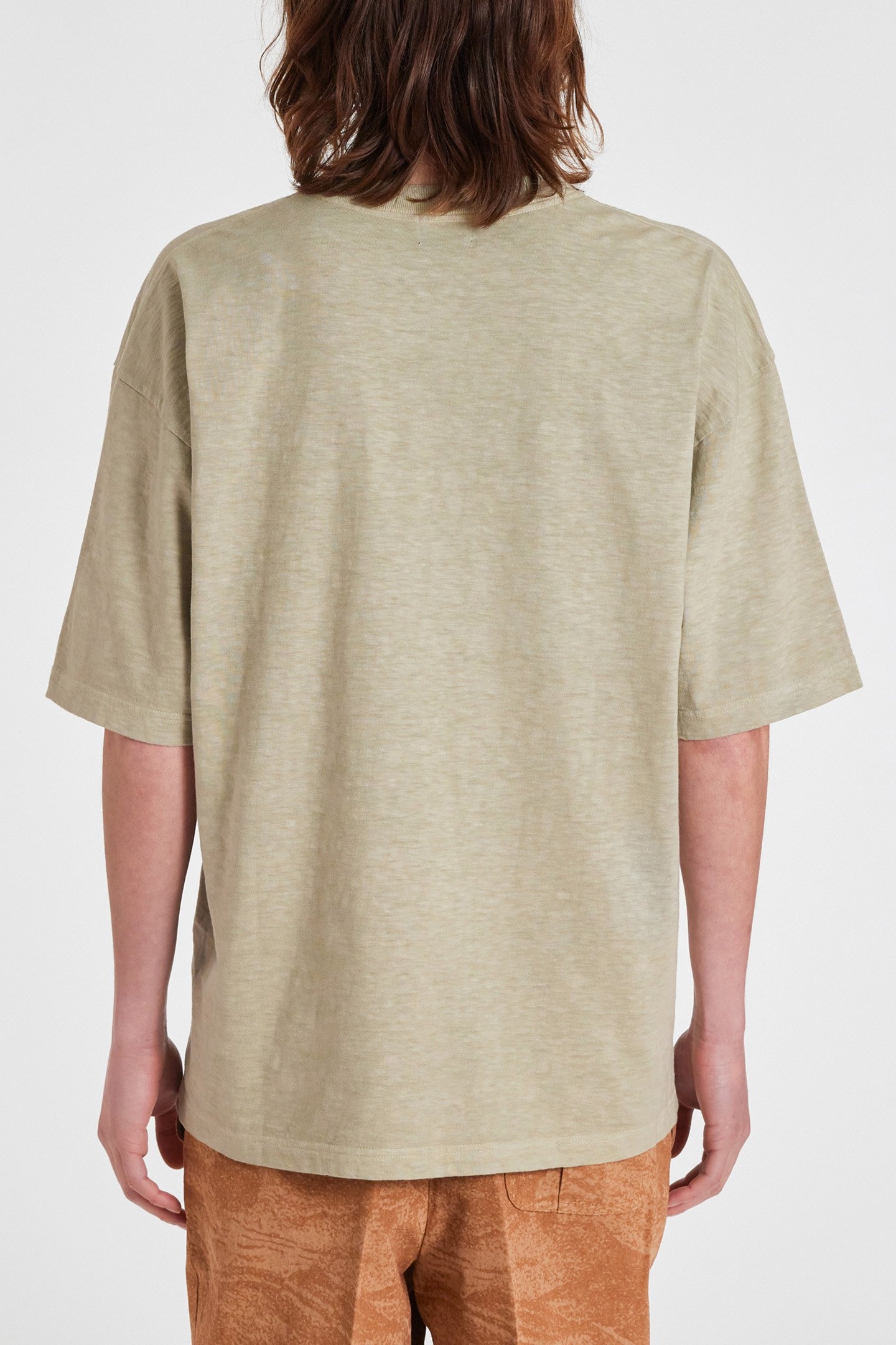 MENS GREY GREEN TSHIRT COASTAL PRINT GREY BEIGE 2