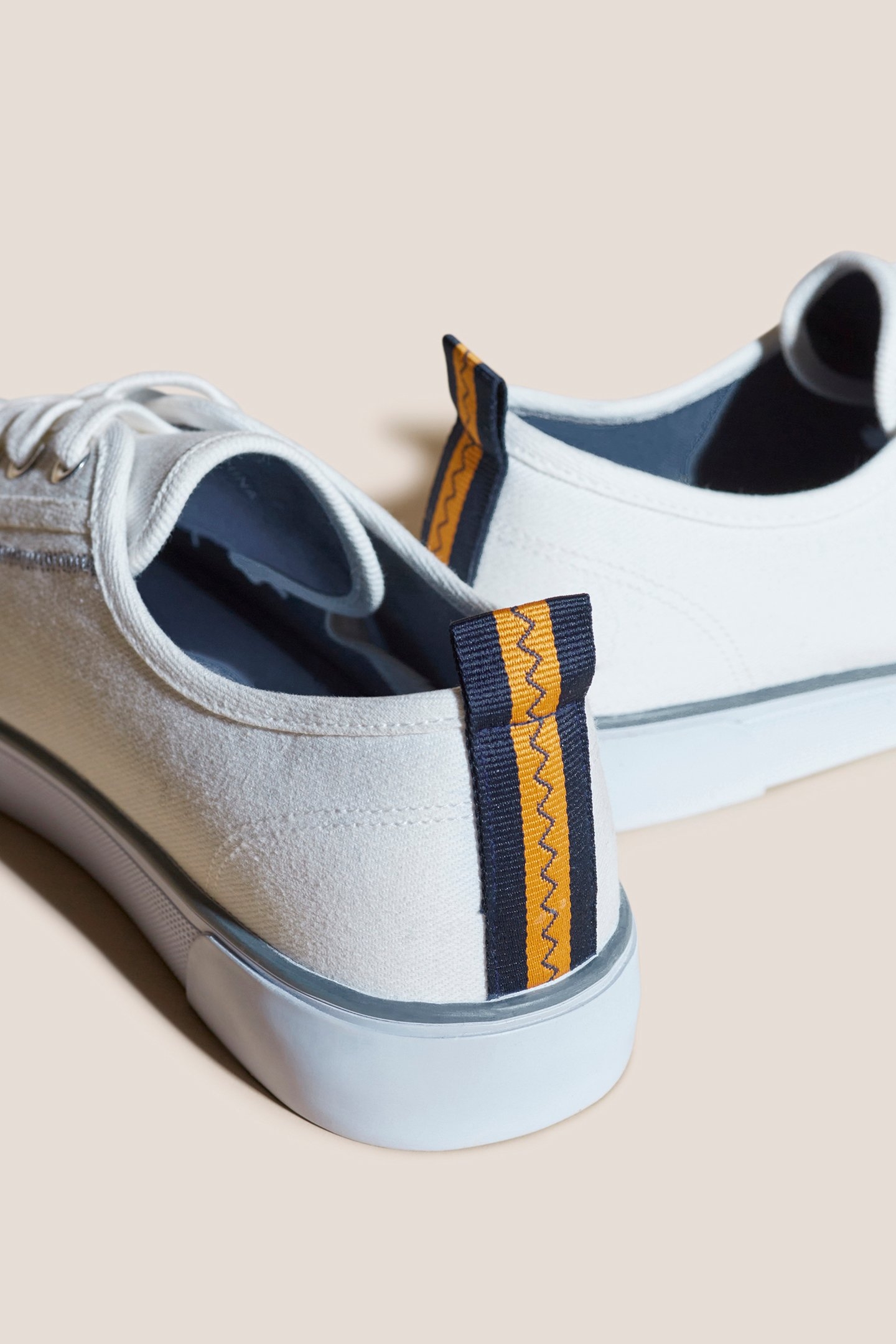 CANVAS LACE UP PLIMSOLLS WHITE MULTI 2