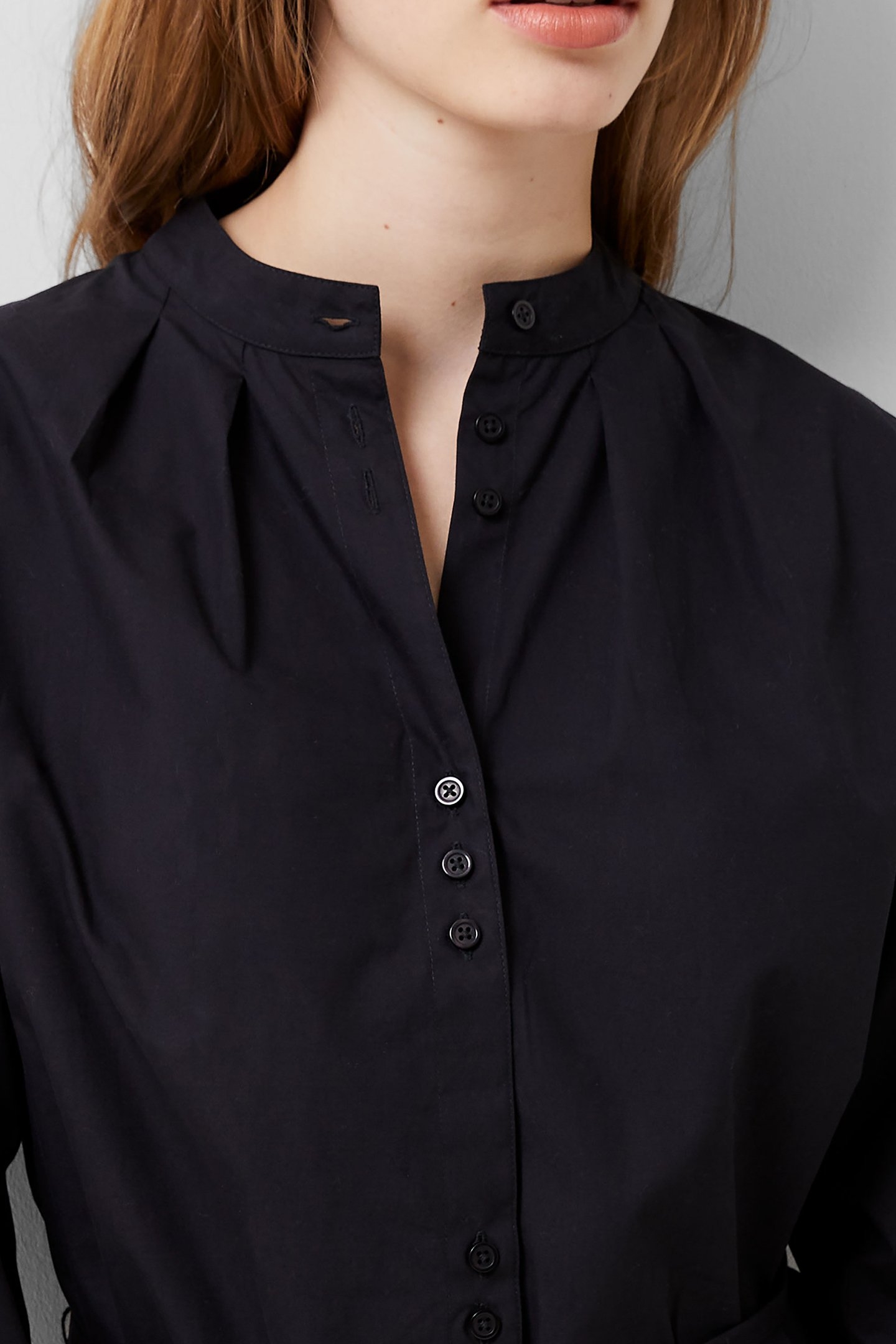 ALISSA COT WIDE SLV SHIRT DRES BLACKOUT 4