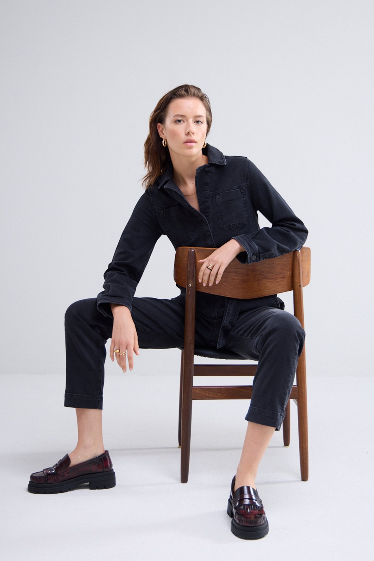 DENIM JUMPSUIT COMFORT STRETCH DENIM BLACKS 5