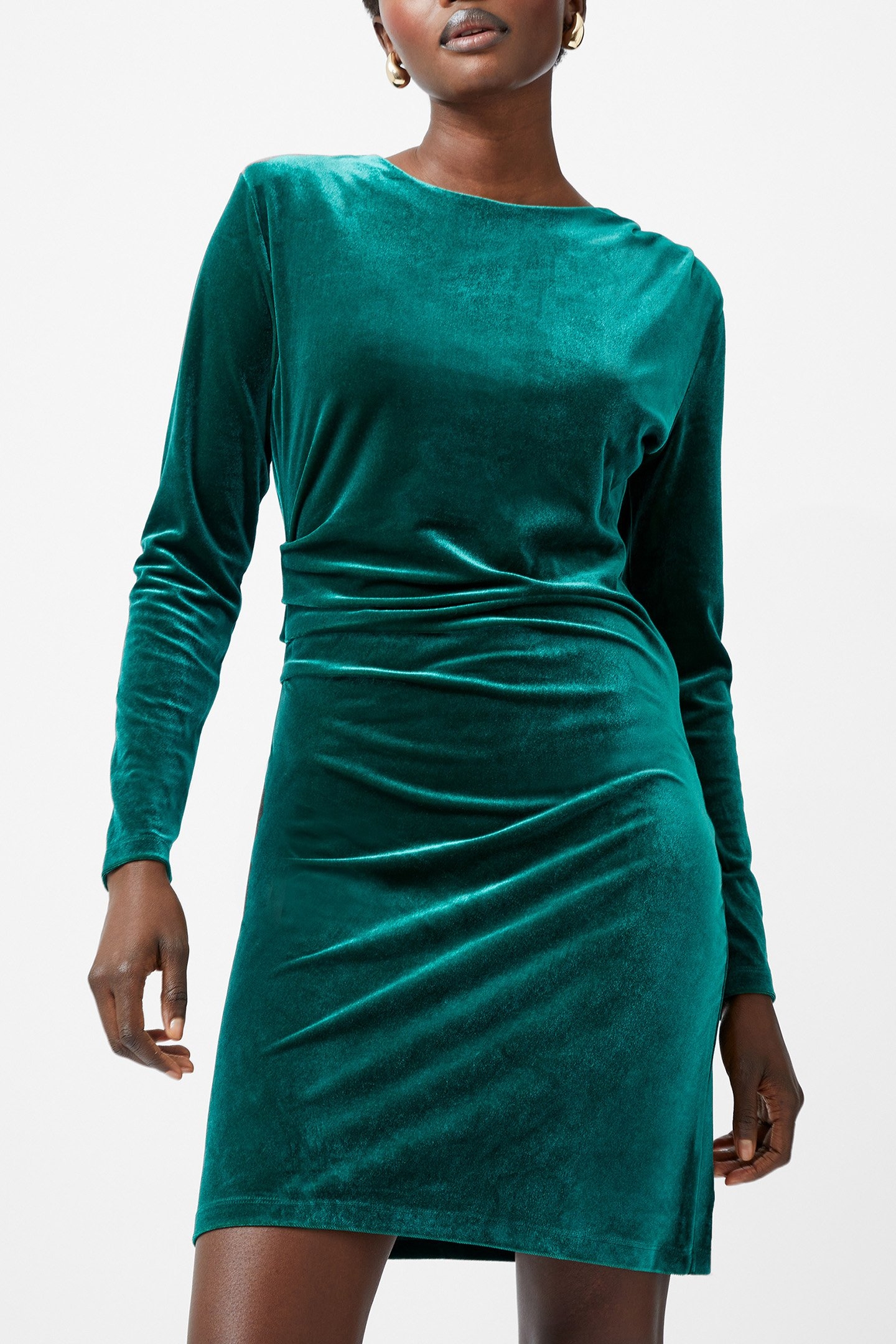 VIOLA VELVET LS BODYCON DRESS FOREST 1