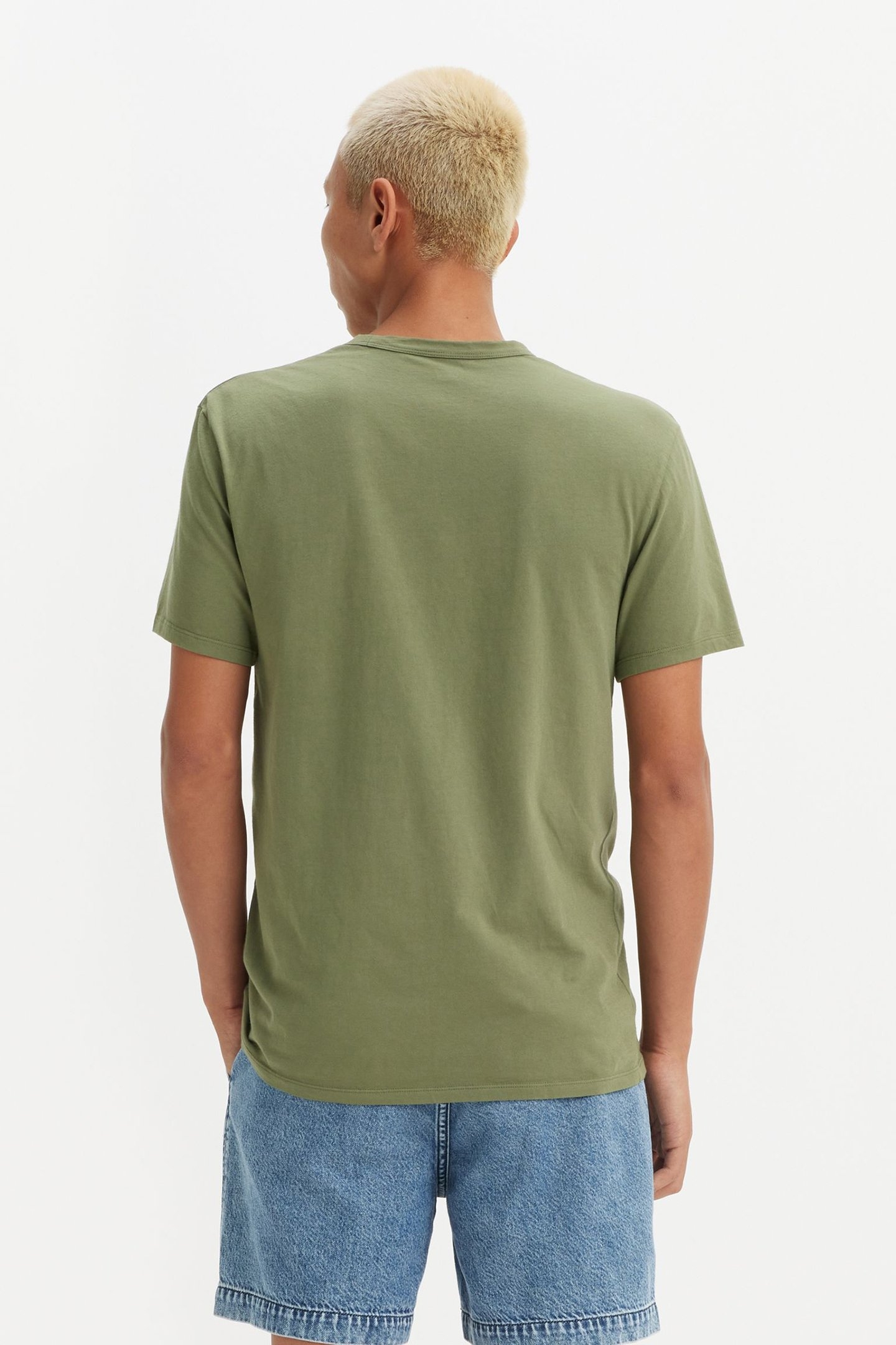 PREMIUM SLIM FIT TEE GARMENT DYE MOSS OLIVE 2