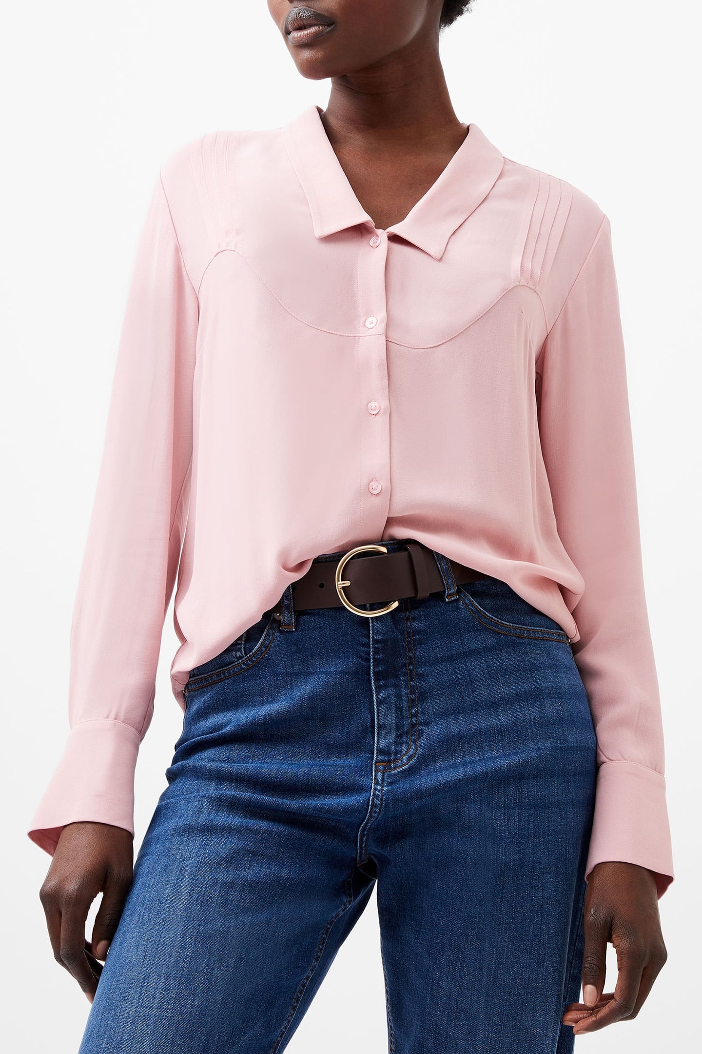 CECILE CREPE PIN TUCKS TOP SWEET PINK 1