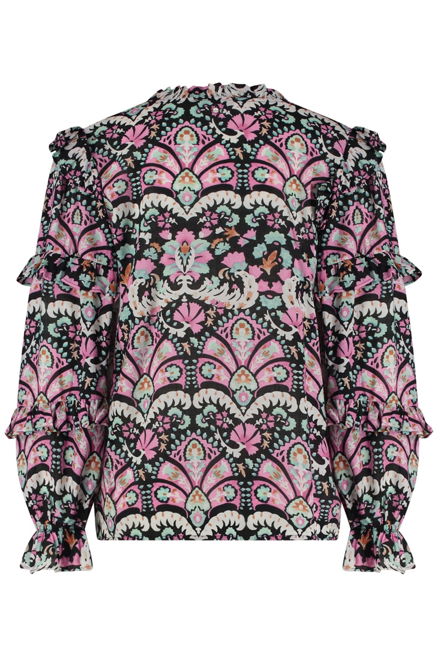 BLOUSE FOLK TALES WHITE PRINT BLACKS 2