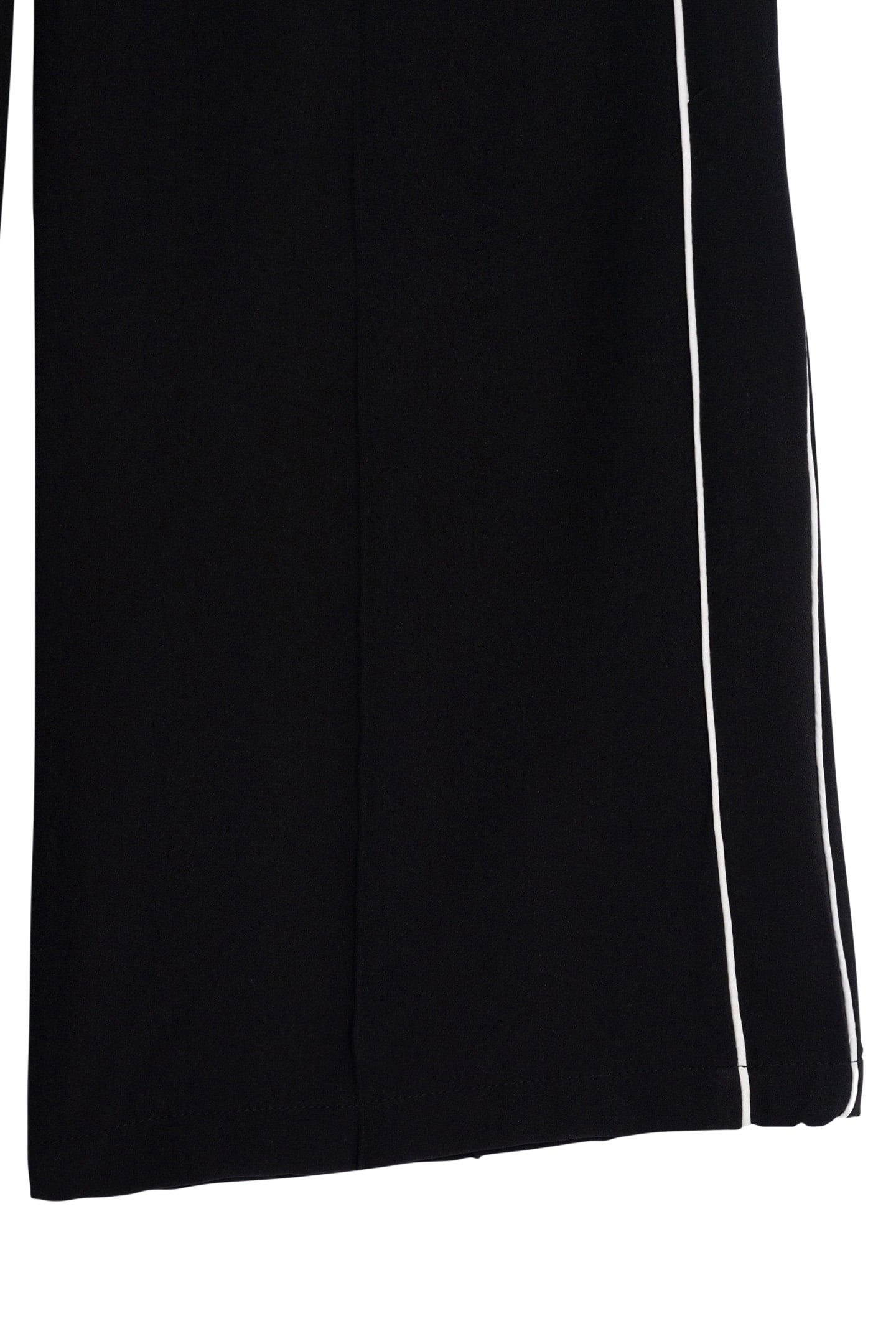 BLACK WIDE-LEG PANTS WITH ECRU BIAS ON SIDES FOR GIRLS 5