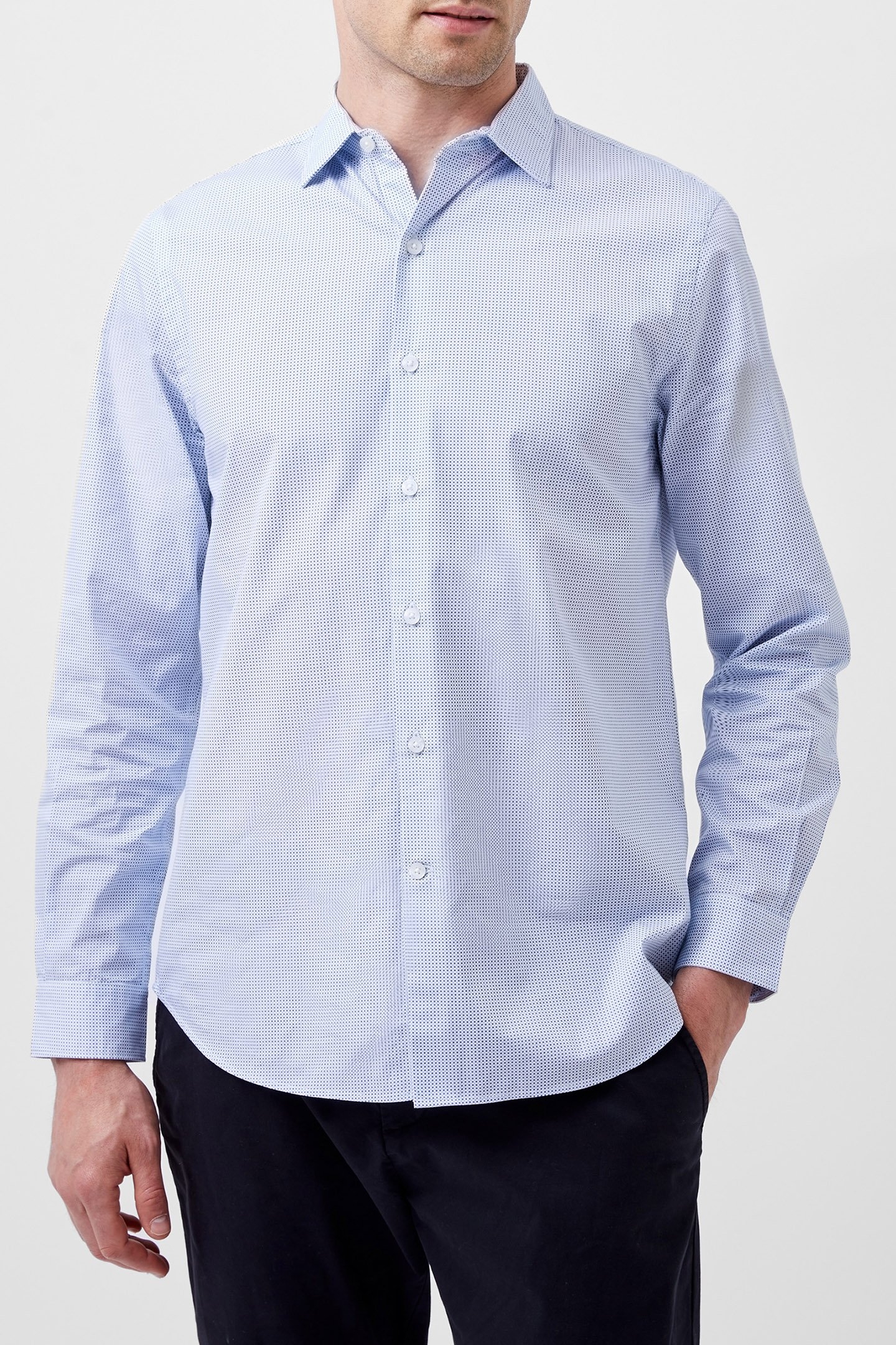 REGULAR FIT/CLASSIC COLLAR BLUE DOT 1