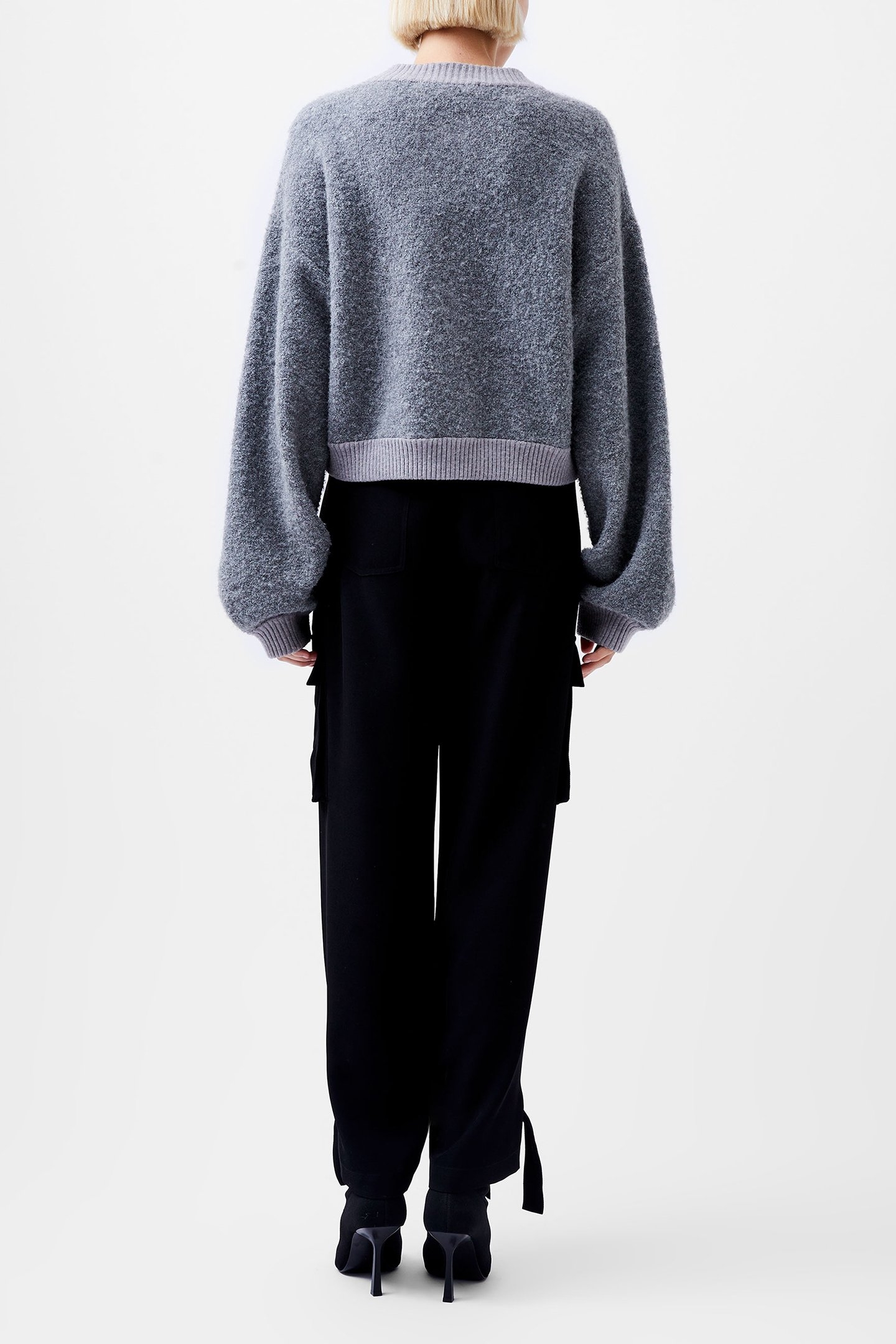 MELISSA KNIT BOMBER JACKET DOVE GREY MEL 3