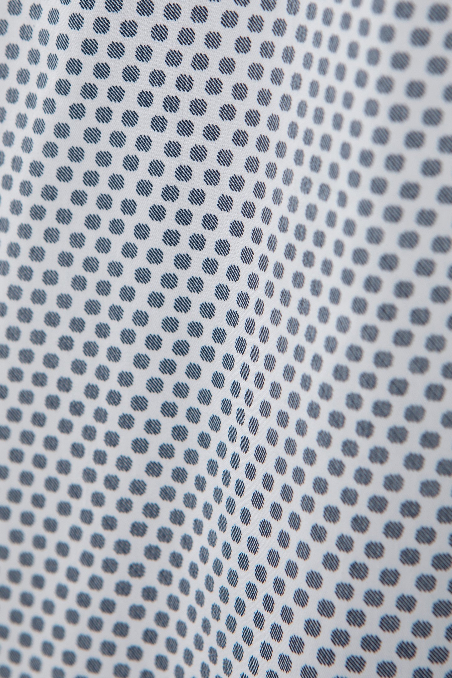 OFF-WHITE SLIM SHIRT WITH NAVY POLKA DOT PRINT 8