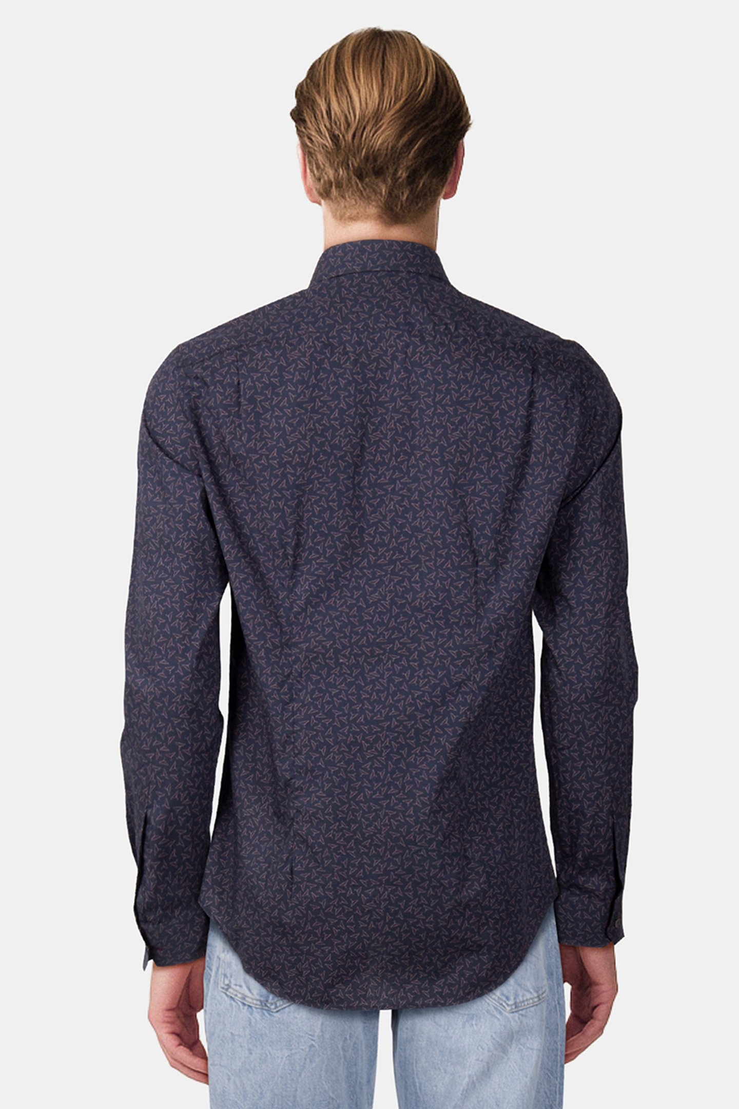 S/C TAILORED FIT SHIRT NAVY 2