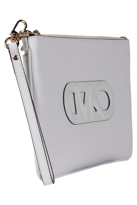 WRISTLET CLUTCH BAG WITH LOGO IN WHITE 4