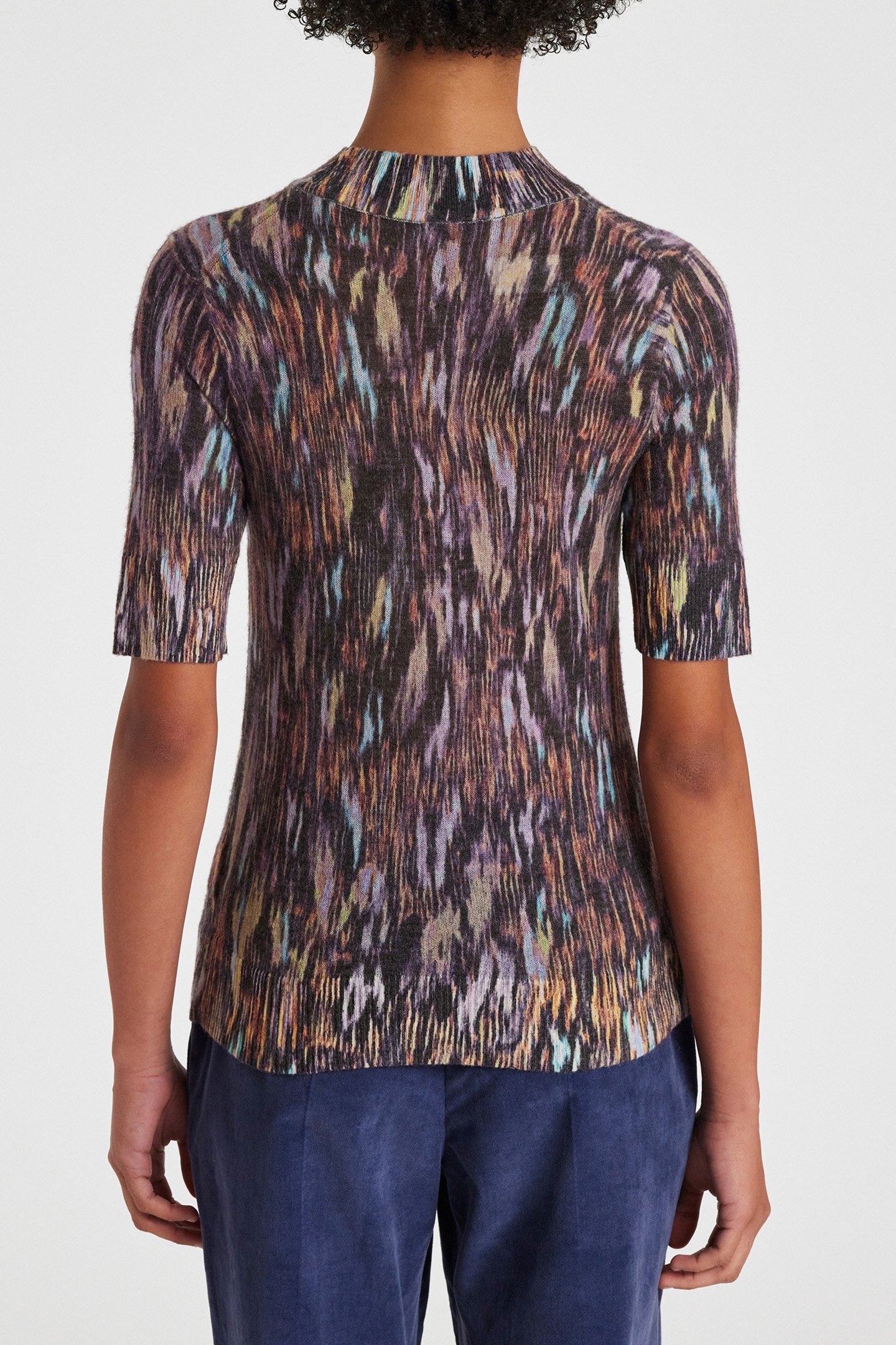 KNITTED SHORT SLEEVE TOP BLACK 2