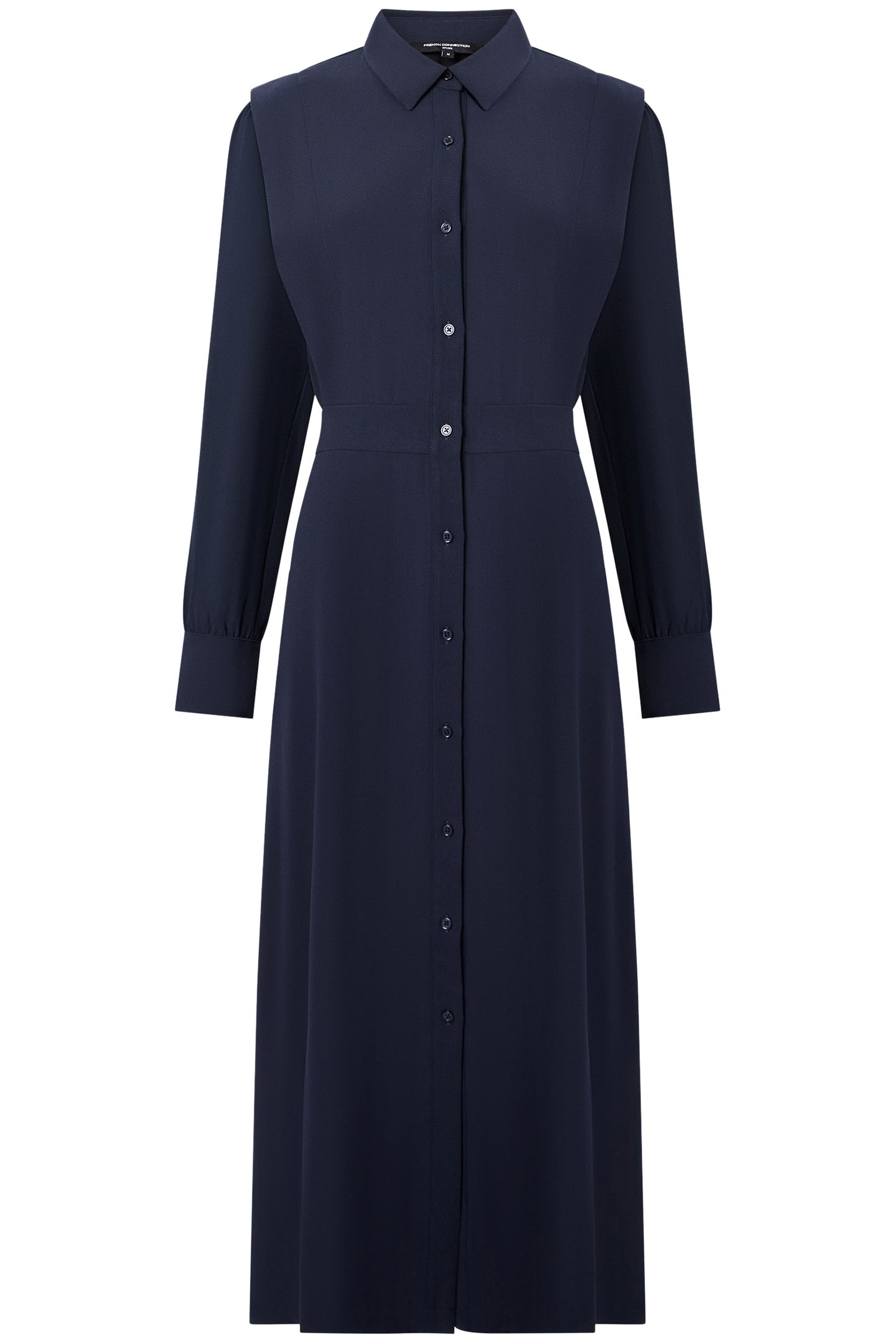 BRINA CREPE BUTTON DOWN DRESS MARINE 3