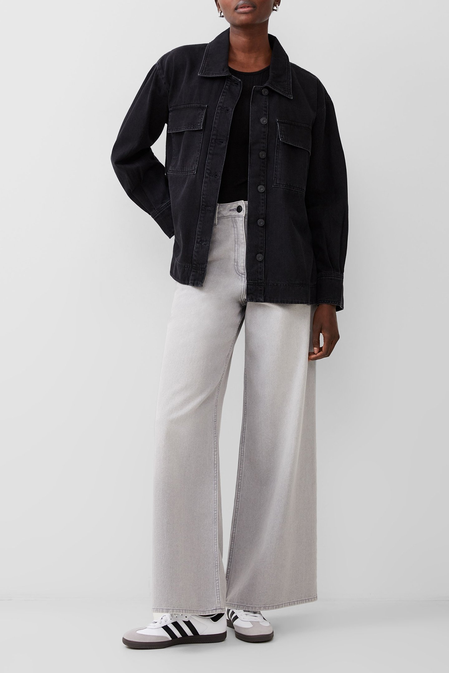 DENVER DENIM OVERSIZED SHIRT JUST BLACK 1