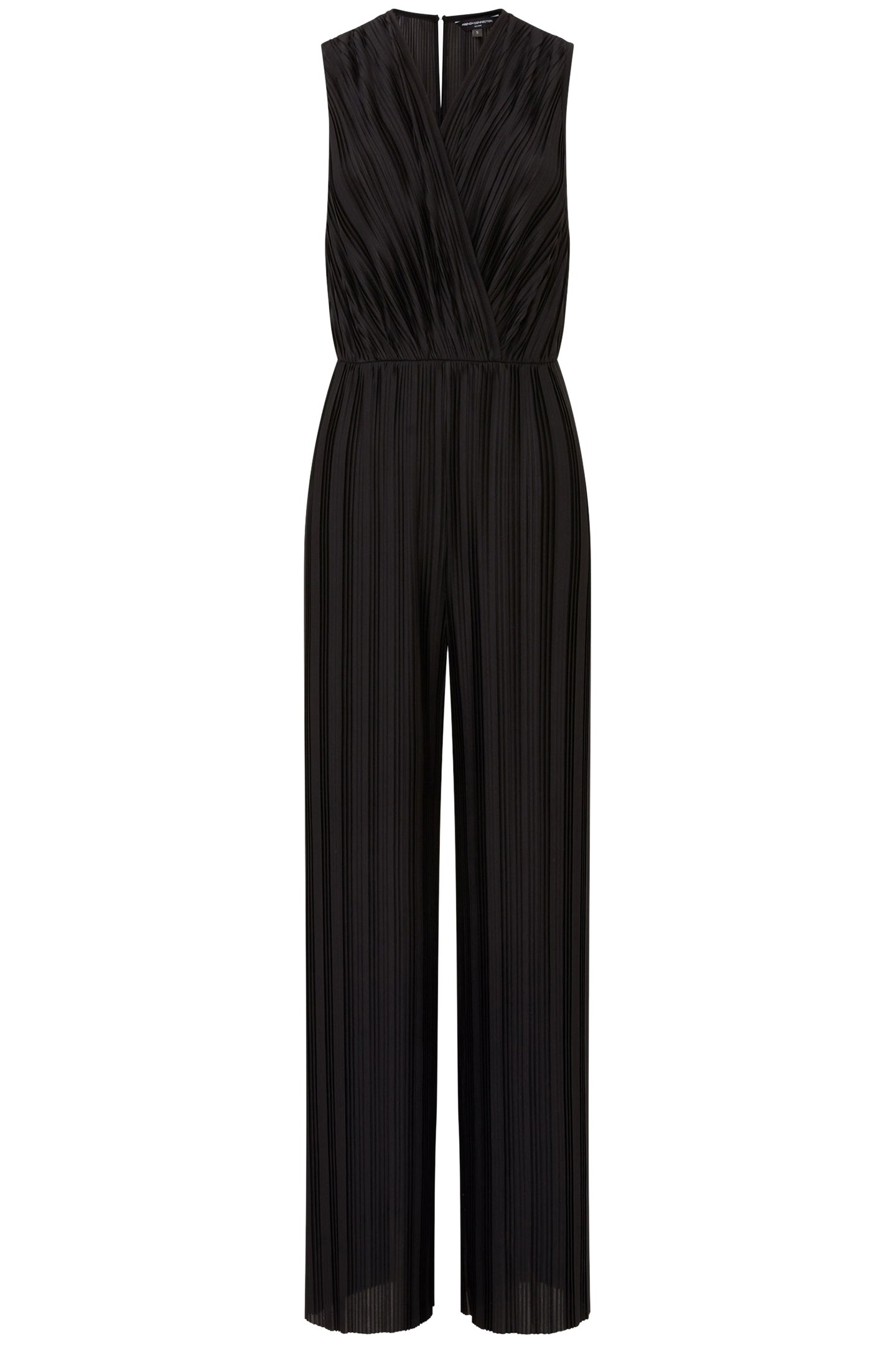 RONNIE PLEATED V NECK JUMPSUIT BLACKOUT 3