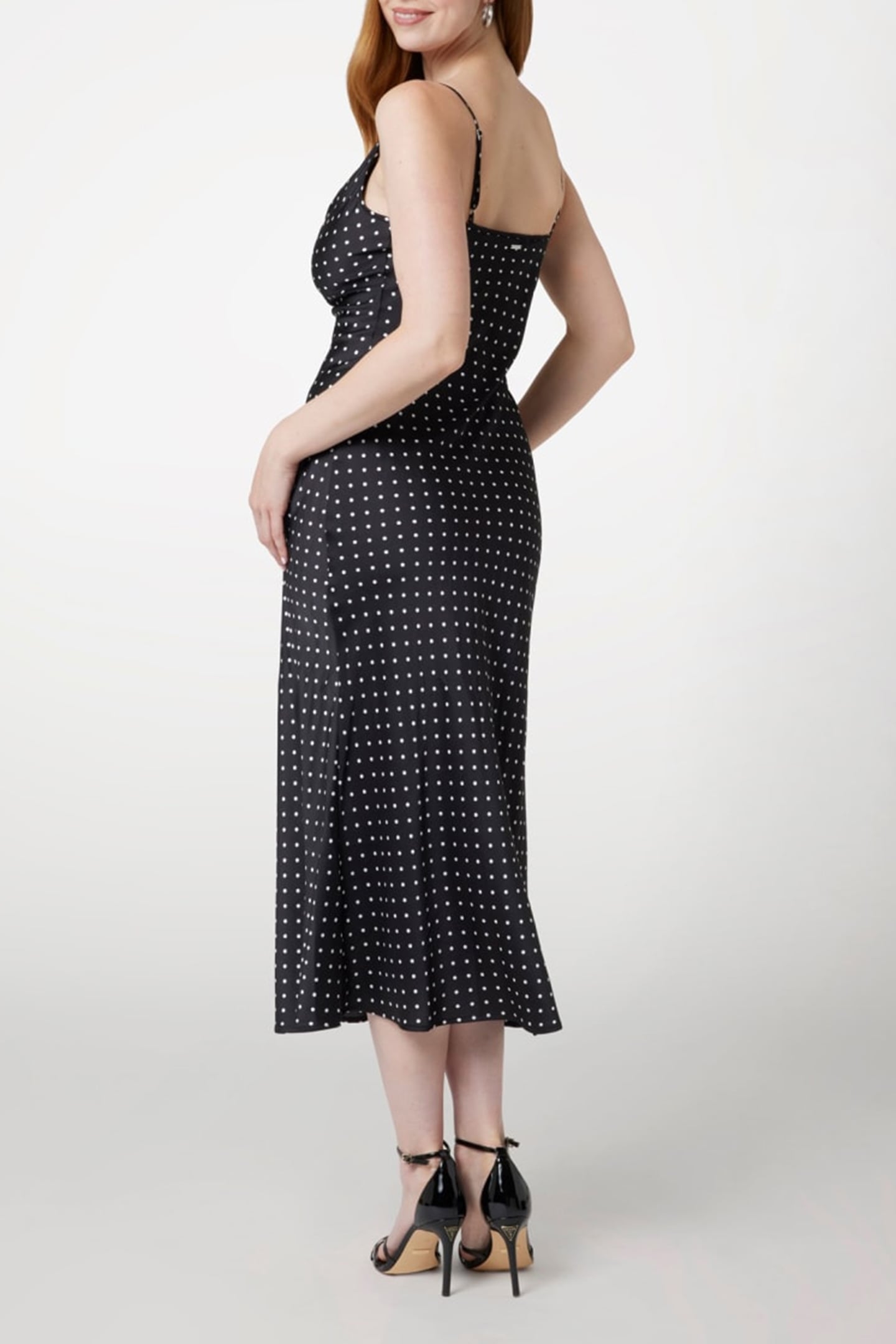 GUESS ECO AKILINA DRESS BLACK ON WHITE POIS 2