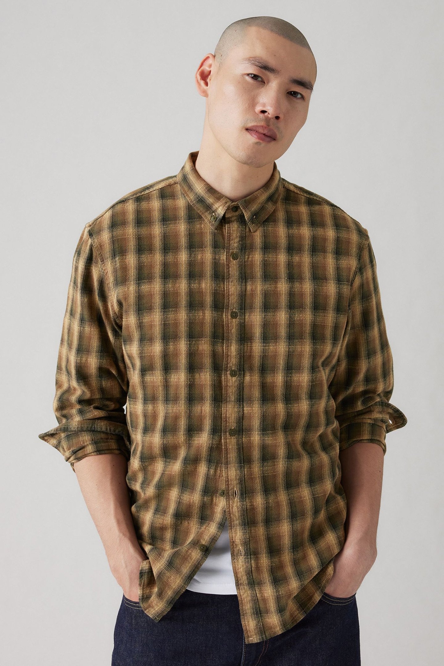 AUTHENTIC BUTTON DOWN YURI PLAID KELP 4