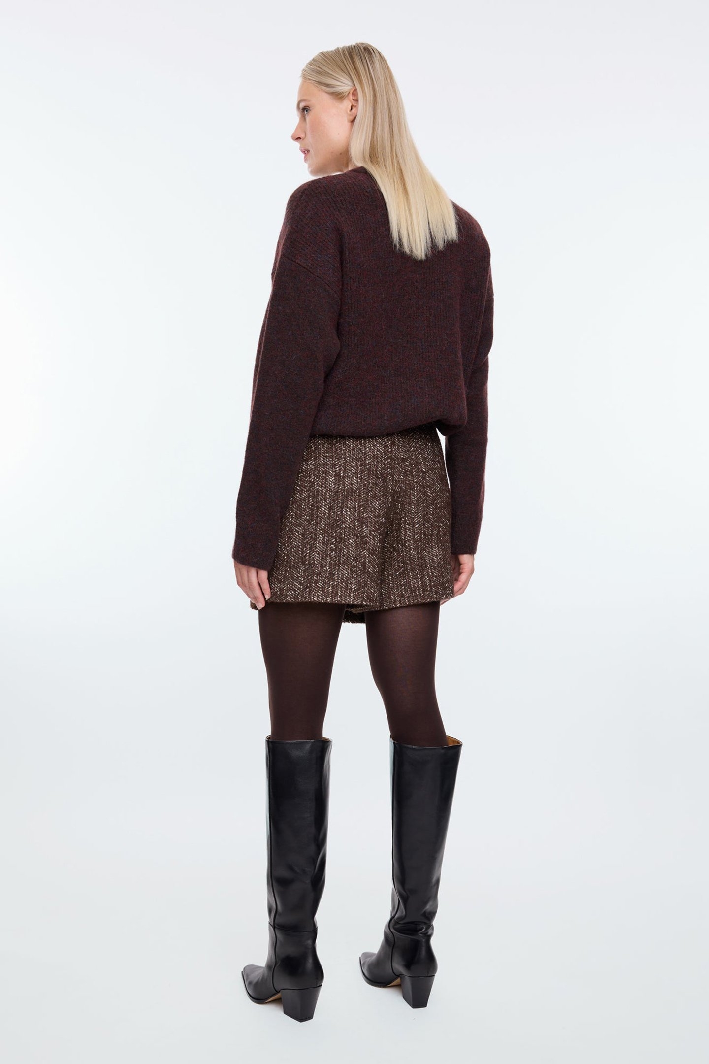 SHORT METALLIC BOUCLE SKORT EAGLE BROWN 3