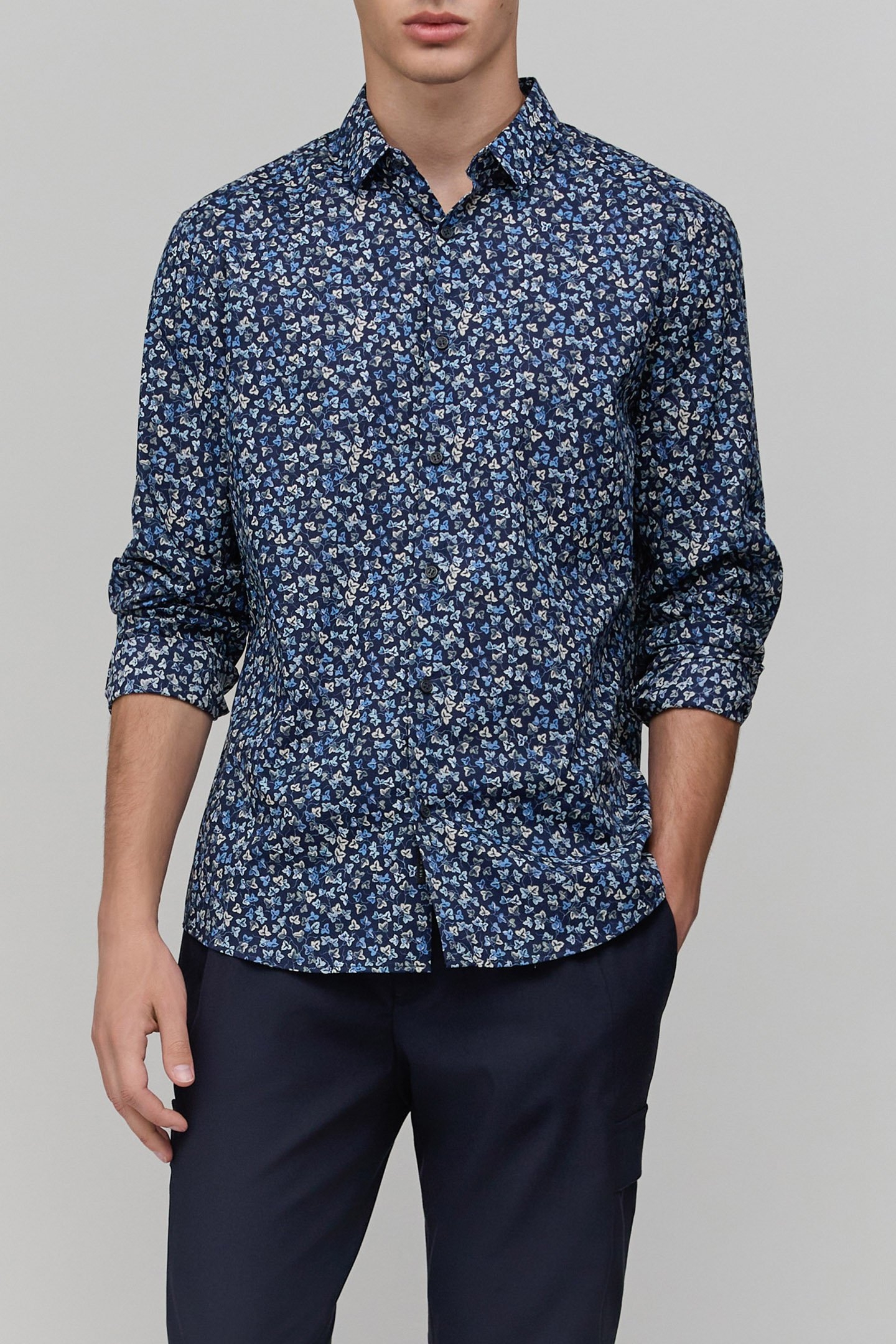 SLIM INDIGO SHIRT LIBERTY IVY FABRIC 1