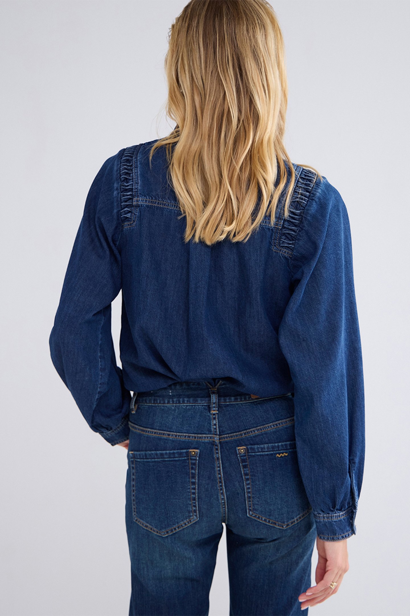 DENIM BLOUSE LIGHTWEIGHT COTTON TENCEL BLUES 2