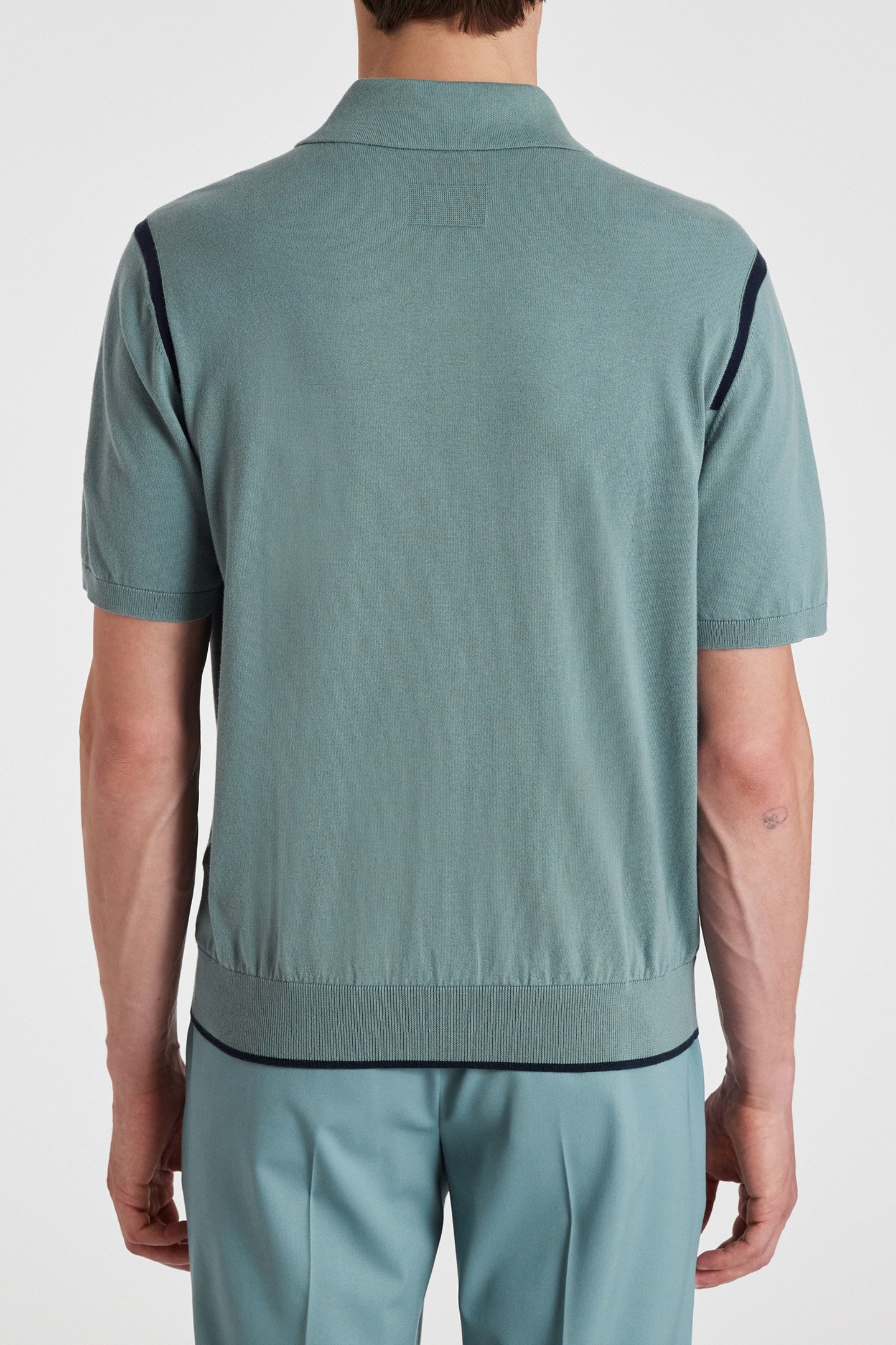 MENS SWEATER SS POLO GREYISH BLUE 2