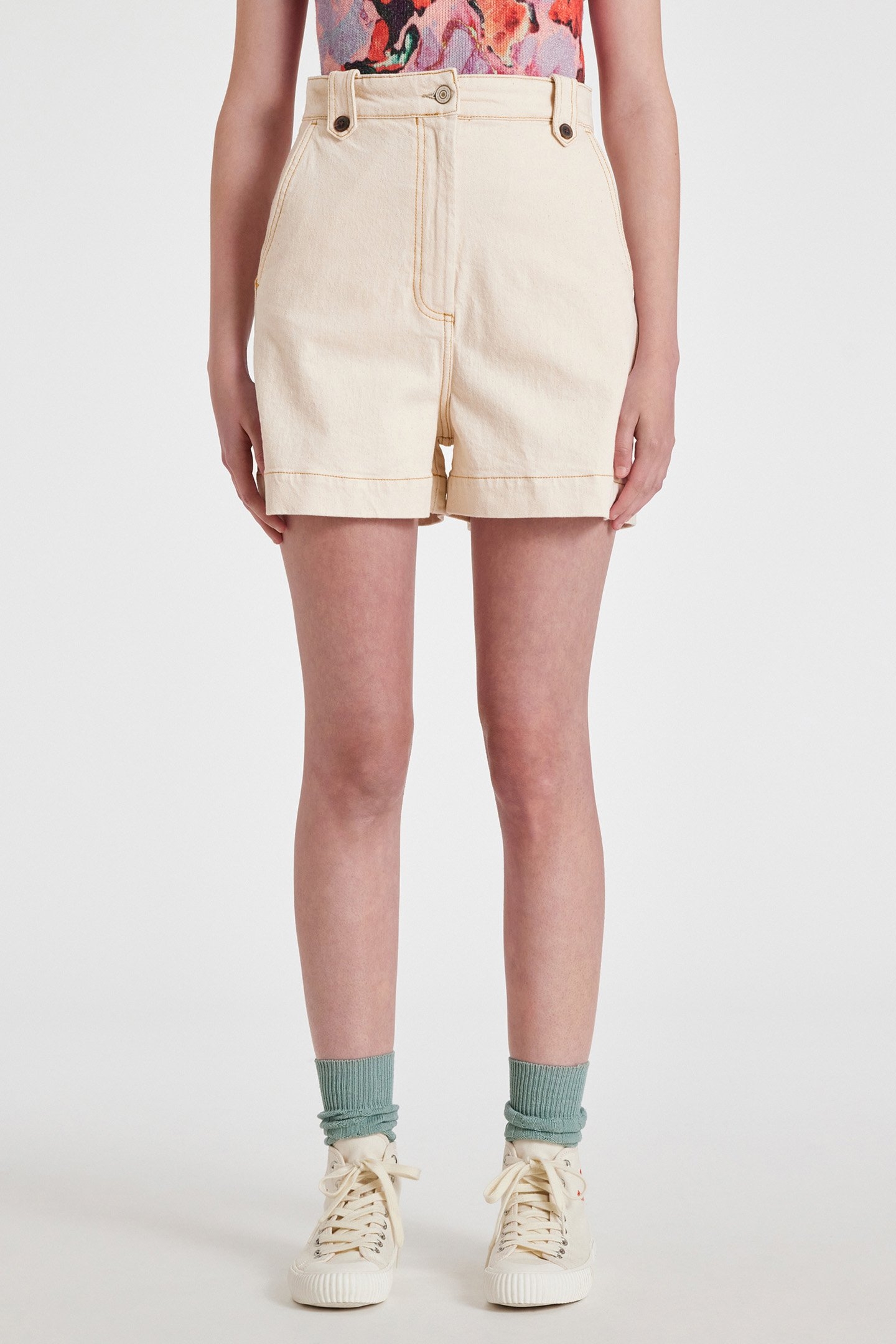 WOMENS DENIM SHORT OFF WHITE 1