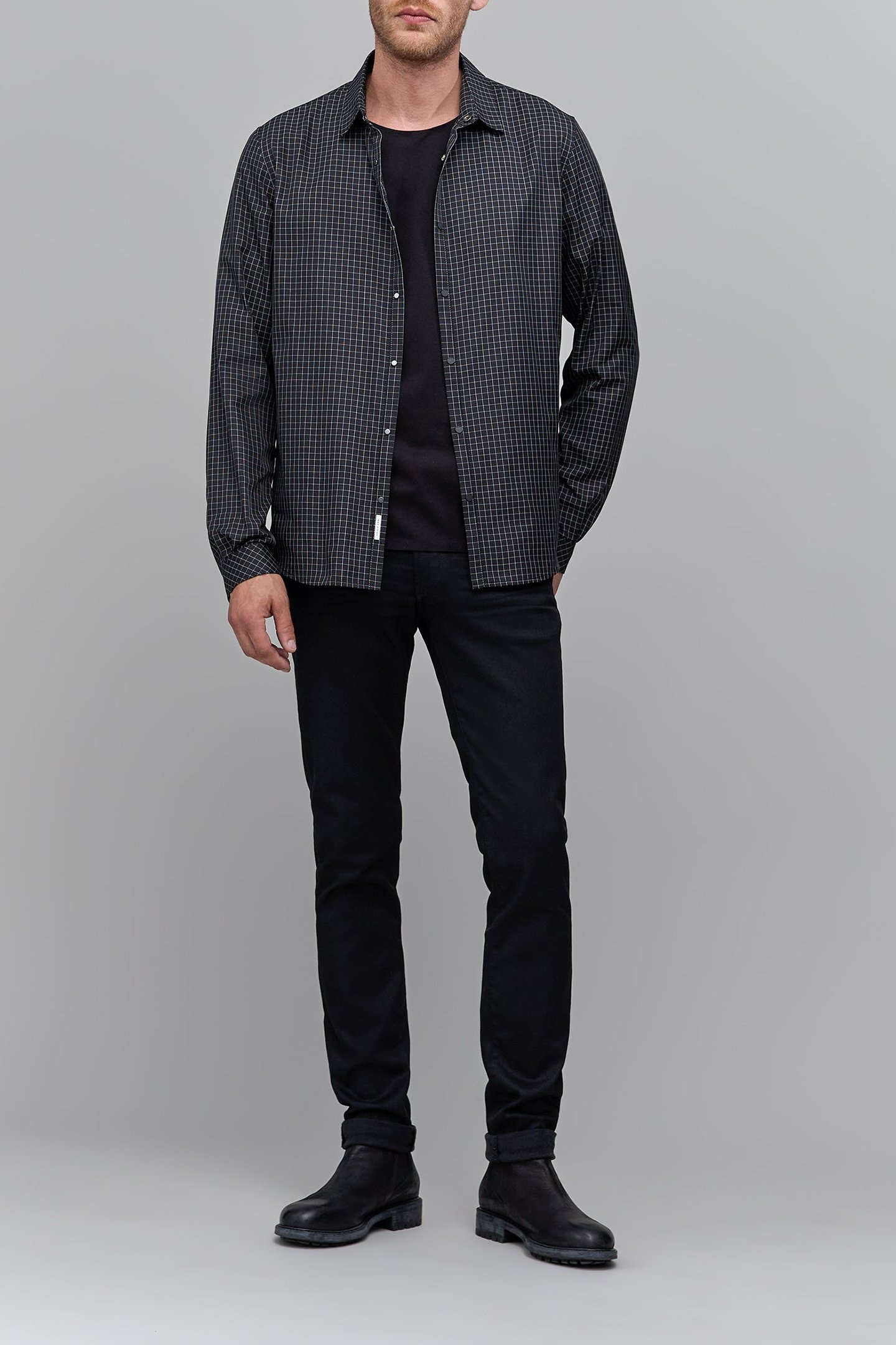 DRYFAST BLACK CHECK REGULAR SHIRT 3
