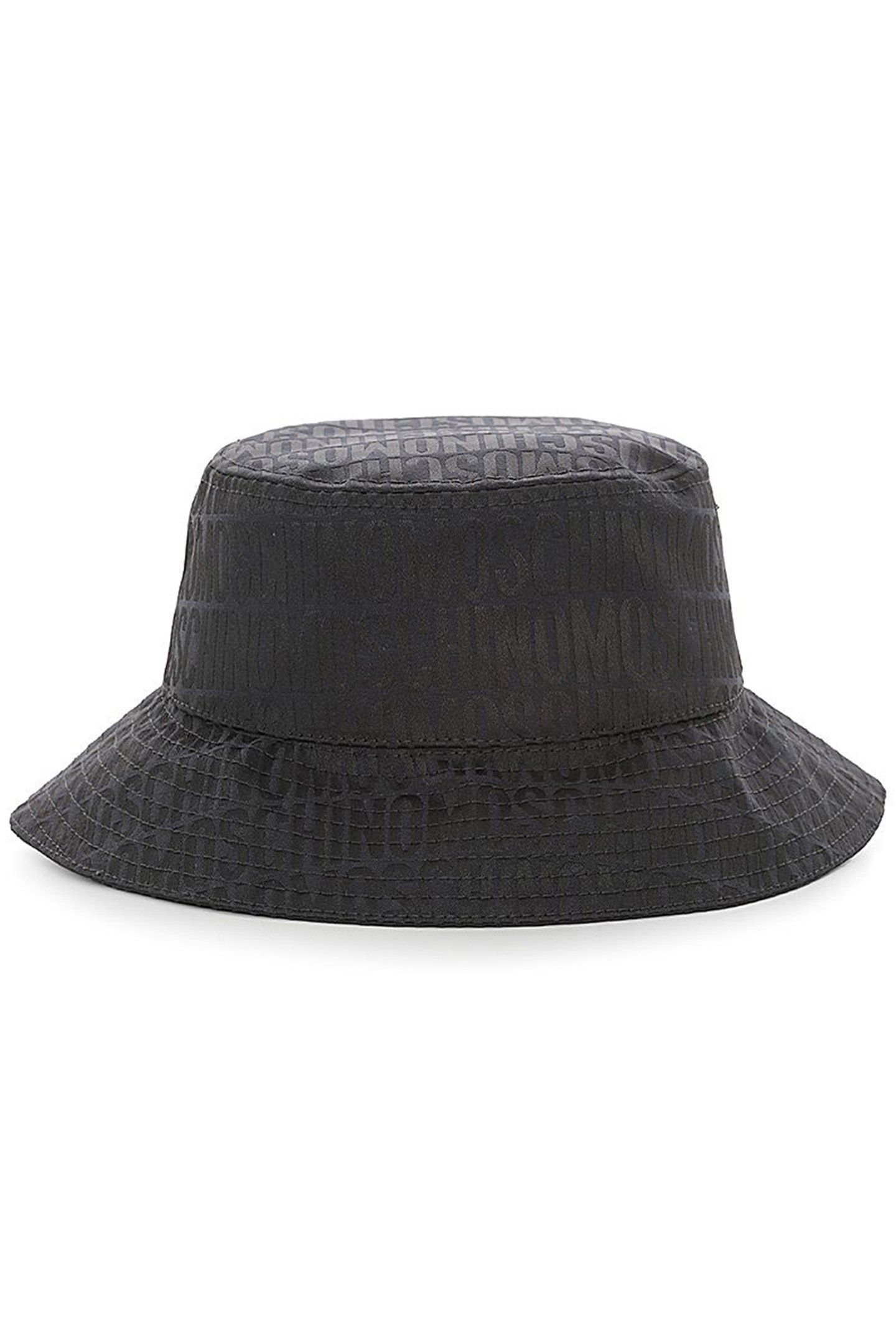ALLOVER LOGO NYLON BUCKET HAT BLACK 1