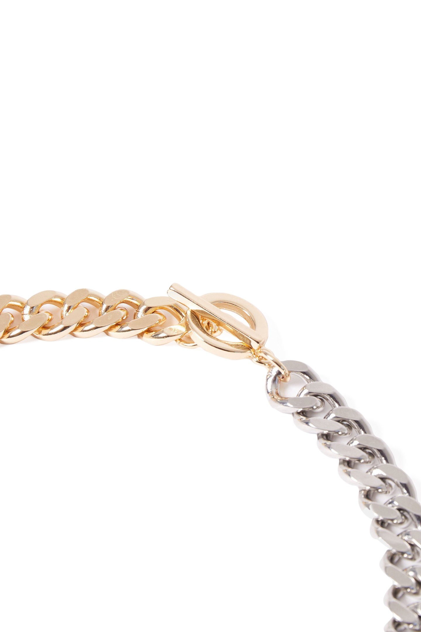 CHUNKY MIXED METAL NECKLACE GOLD/SILVER 4