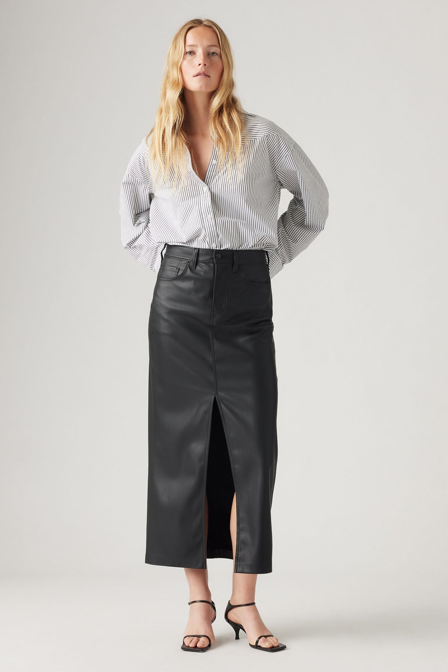 ANKLE COLUMN SKIRT FL LEATHER NIGHT 2